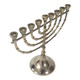 Traditional 9-branch Hanukkah Menorah made of solid polished copper, handcrafted Judaica art from Israel for holiday celebrations.