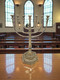 Jerusalem Temple Menorah 7 Branch Solid Brass 18.5 inches tall 8.2 lbs - Heavy Duty Museum Quality Israeli Judaica Candelabra with Ornate Hexagonal Base