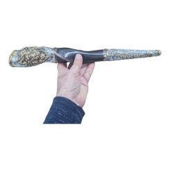 Jerusalem Lion of Judah Shofar – Handcrafted Silver & Gold Plated Eland Horn (17-19")