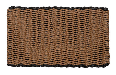 Border door mat - beige with black border