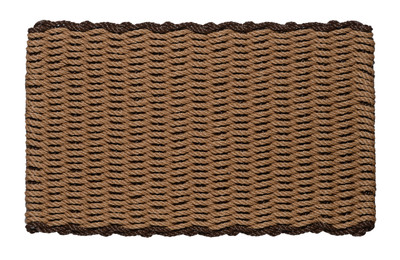 Border door mat - beige with brown border