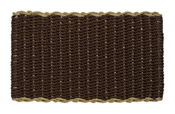 Border door mat - brown mat with sage border