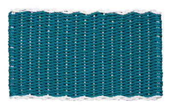 Border door mat - Teal with white border