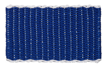 Border door mat - blue with white border