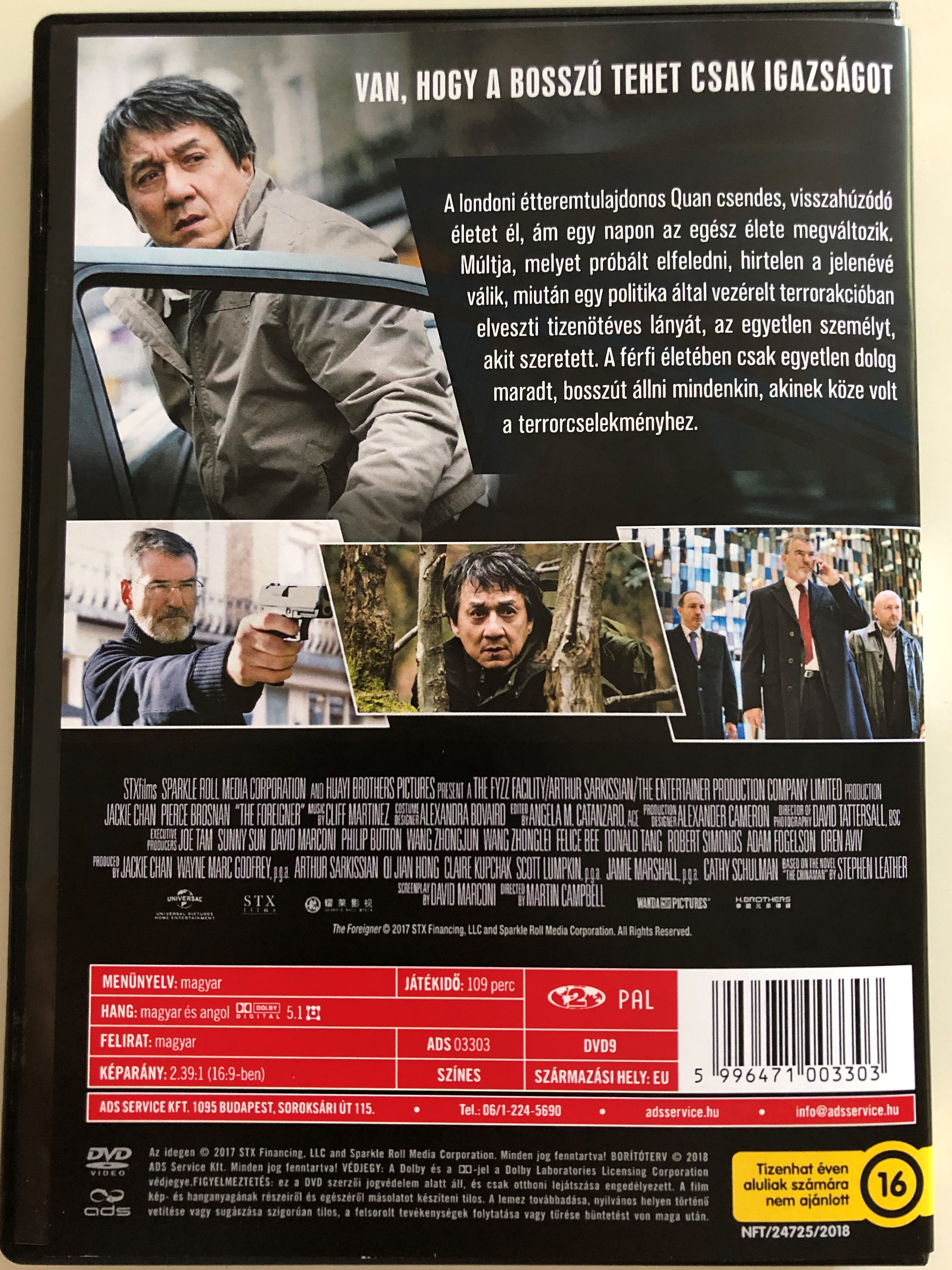 The Foreigner DVD 2017 Az Idegen / Directed by Martin Campbell / Starring: Jackie  Chan, Pierce Brosnan - Bible in My Language