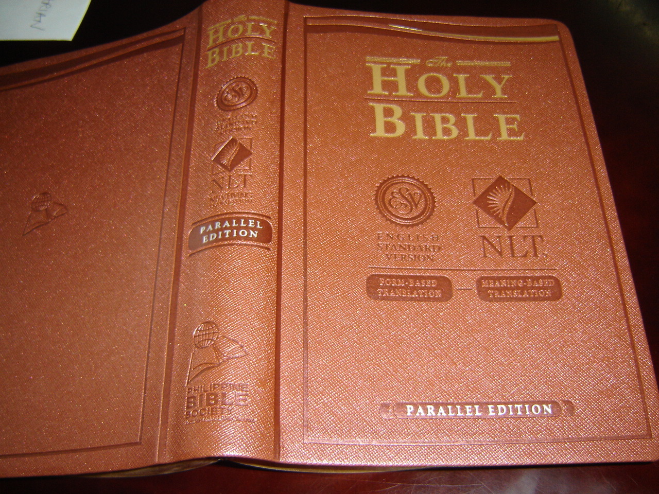 Nice Brown Stylish Binding, introducing the ESV - NLT HOLY BIBLE