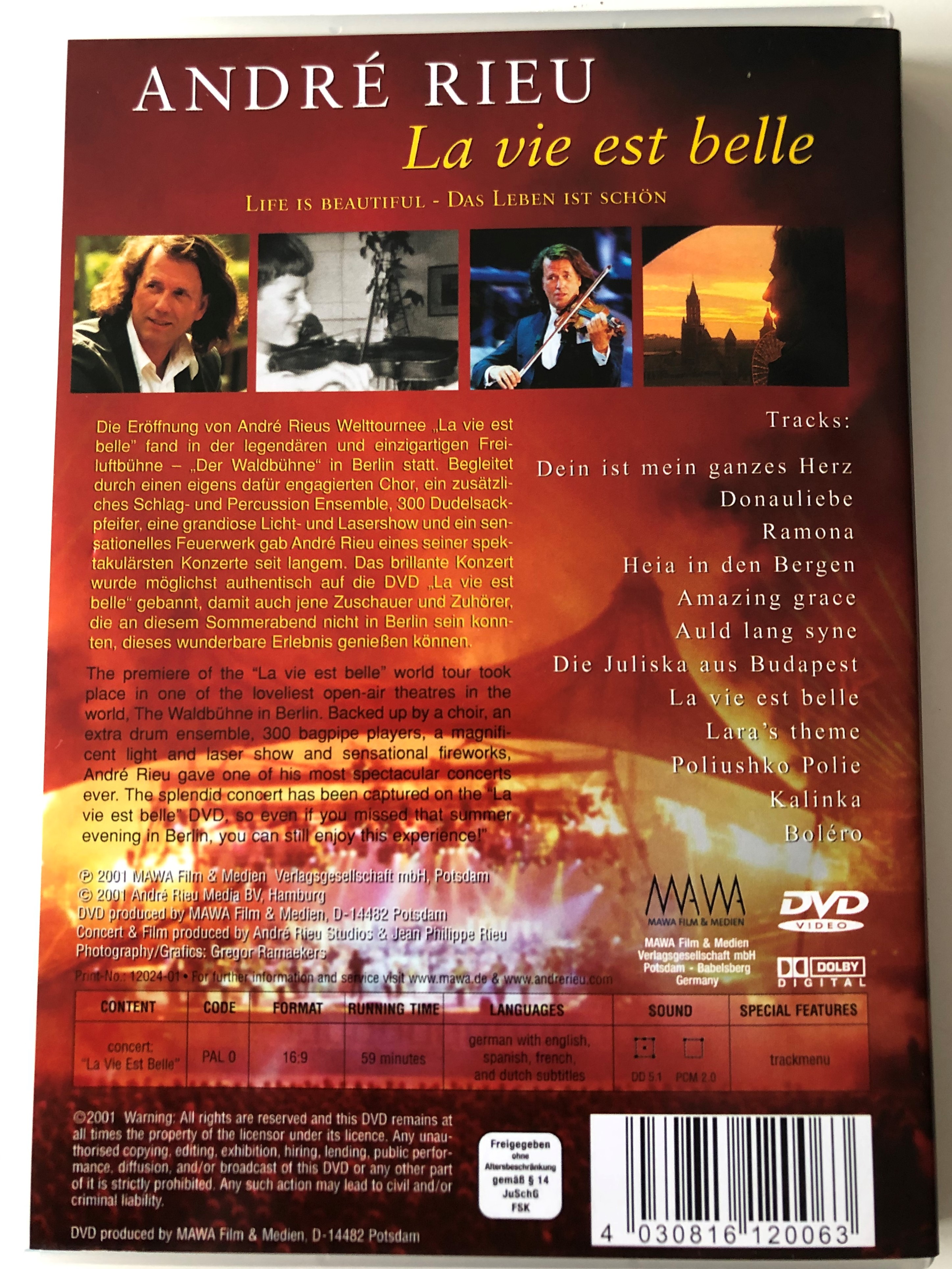 André Rieu - La vie est belle DVD 2001 Life is Beautiful - Das leben ist  schön / MAWA - bibleinmylanguage