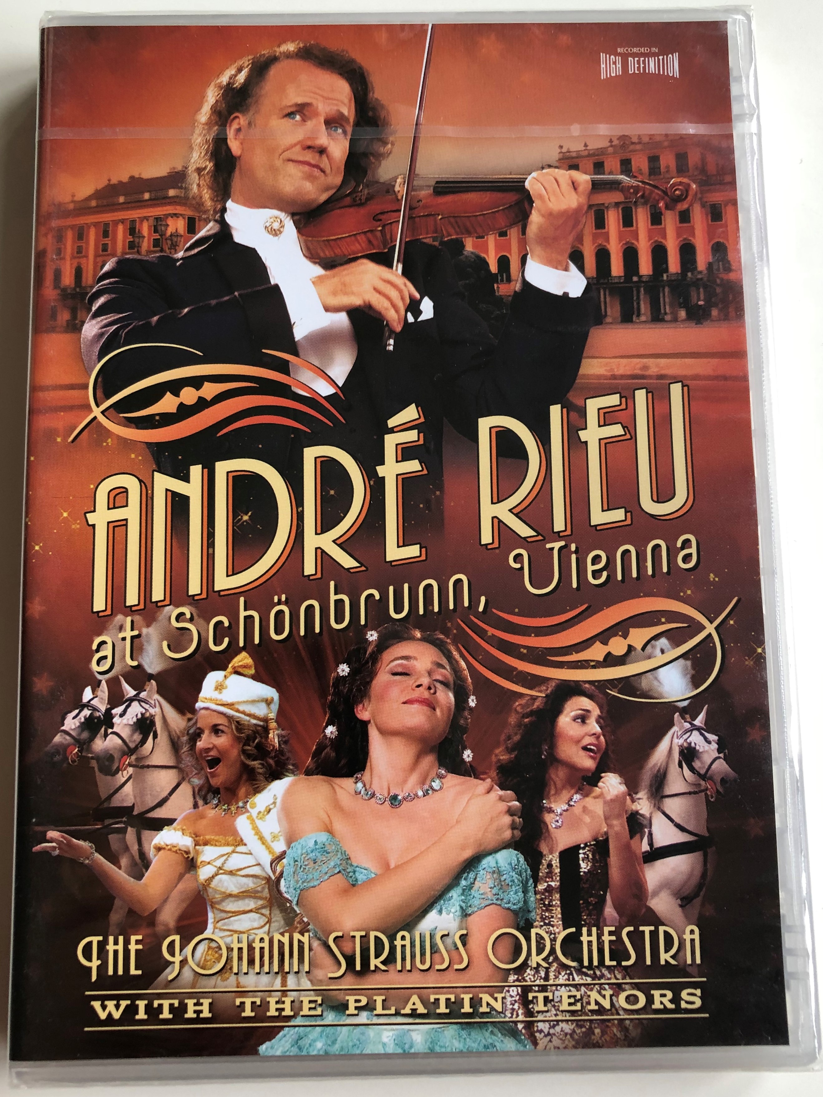 André rieu at Schönbrunn Vienna DVD The Johann Strauss Orchestra with the  Platin Tenors / Directed by Pit Weyrich / The Gypsy Princess, Heia in the  Mountains, The Beautiful blue Danube -