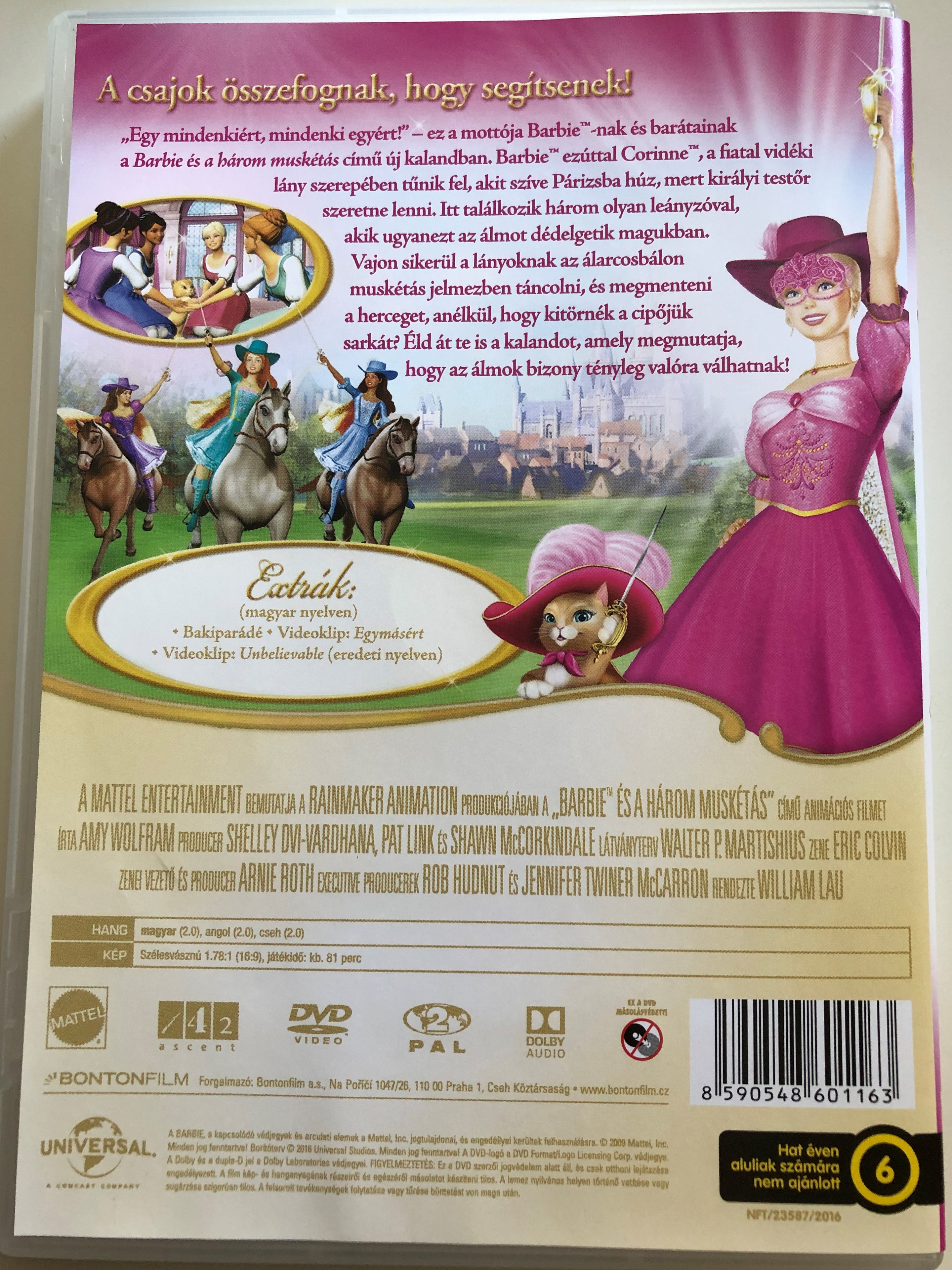 Barbie and the three Musketeers DVD 2009 Barbie és a Három Muskétás /  Directed by William Lau / Starring: Kelly Sheridan, Amelia Henderson, Kira  Tozer, Willow Johnson - Bible in My Language