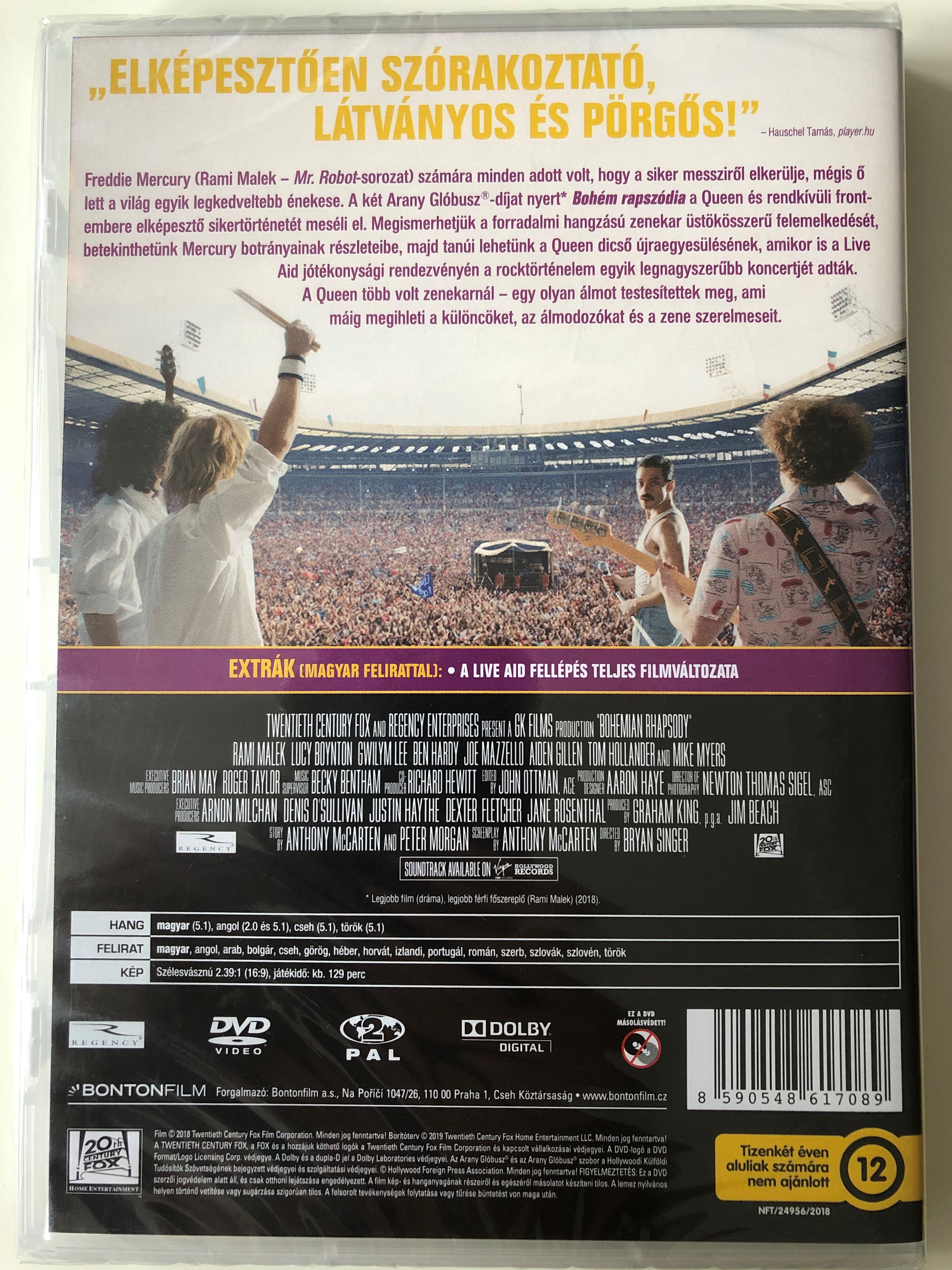 Bohemian Rhapsody DVD 2018 Bohém Rapszódia / Directed by Bryan Singer /  Starring: Rami Malek, Lucy Boynton, Gwilym Lee, Ben Hardy / Biographical  drama film - bibleinmylanguage