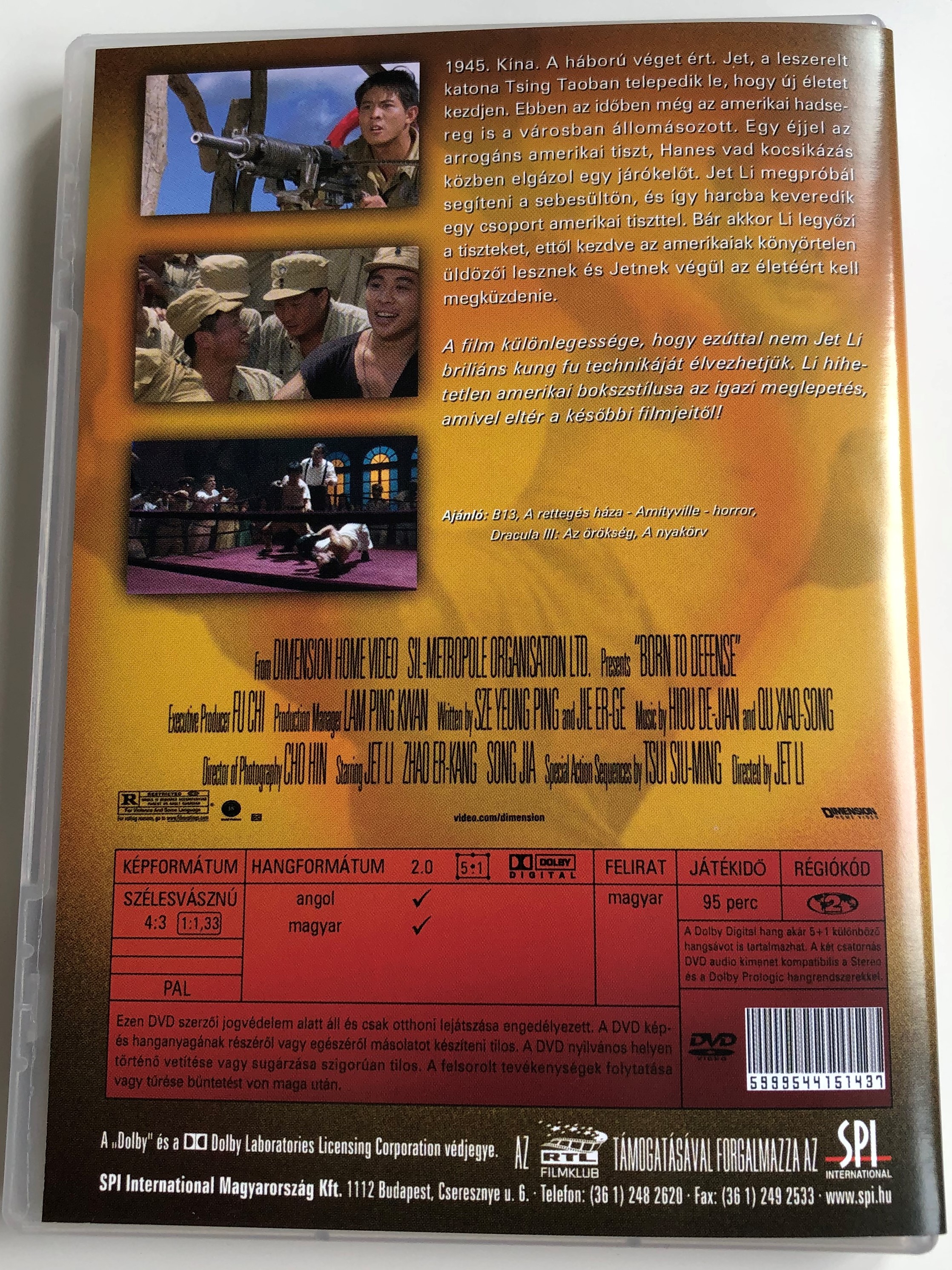 Born to Defense DVD 1986 A gyűlölet ára 中華英雄 / Directed by Jet Li /  Starring: Jet Li, Zhao Erkang, Song Jia - bibleinmylanguage