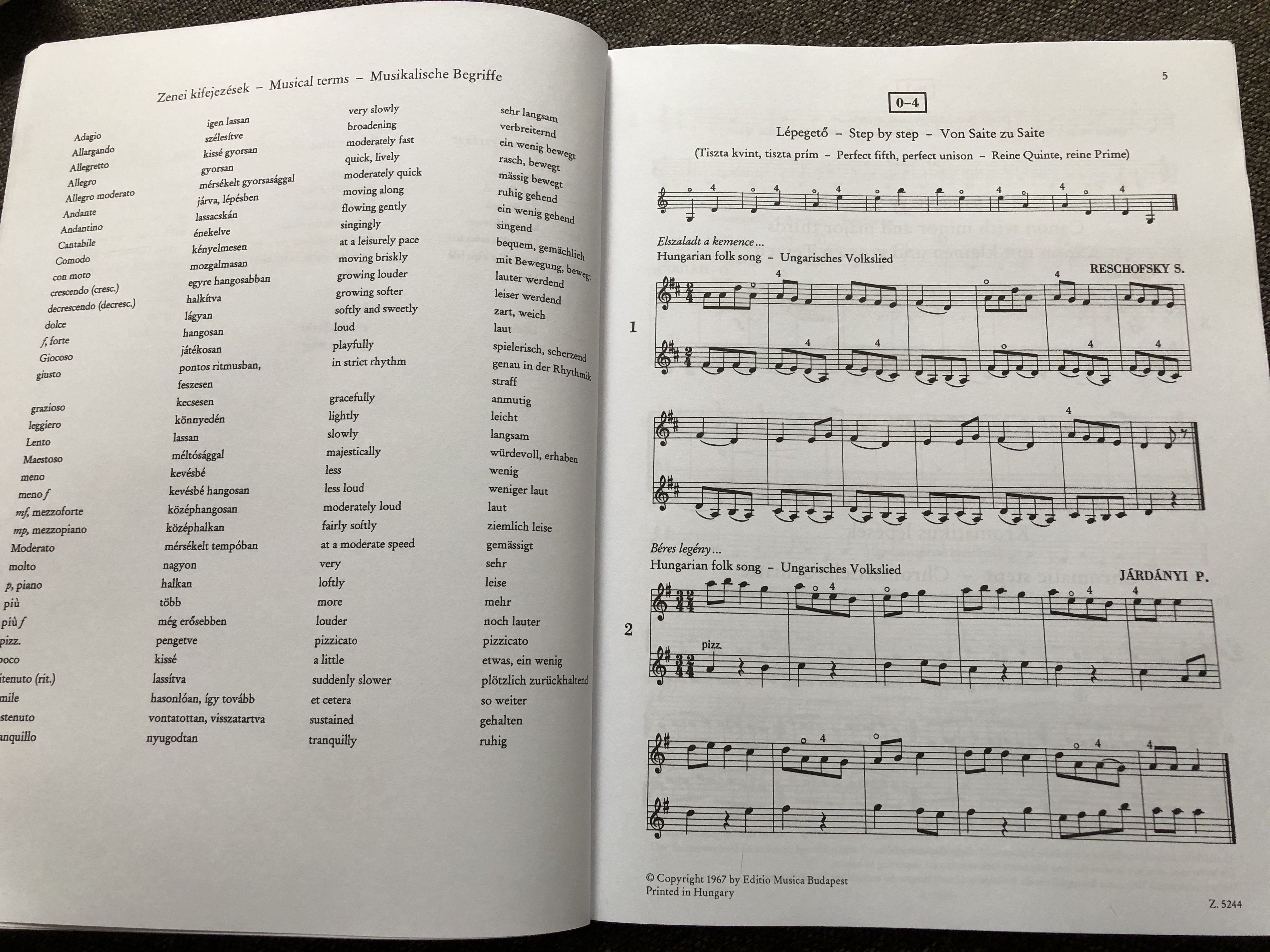 Hegedűiskola II - Violinschule II - Violin Tutor II / Dénes- Lányi - Mező -  Skultéty / Editio Musica Budapest Z. 5244 / Az alsófok II. osztálya számára  / Paperback - bibleinmylanguage