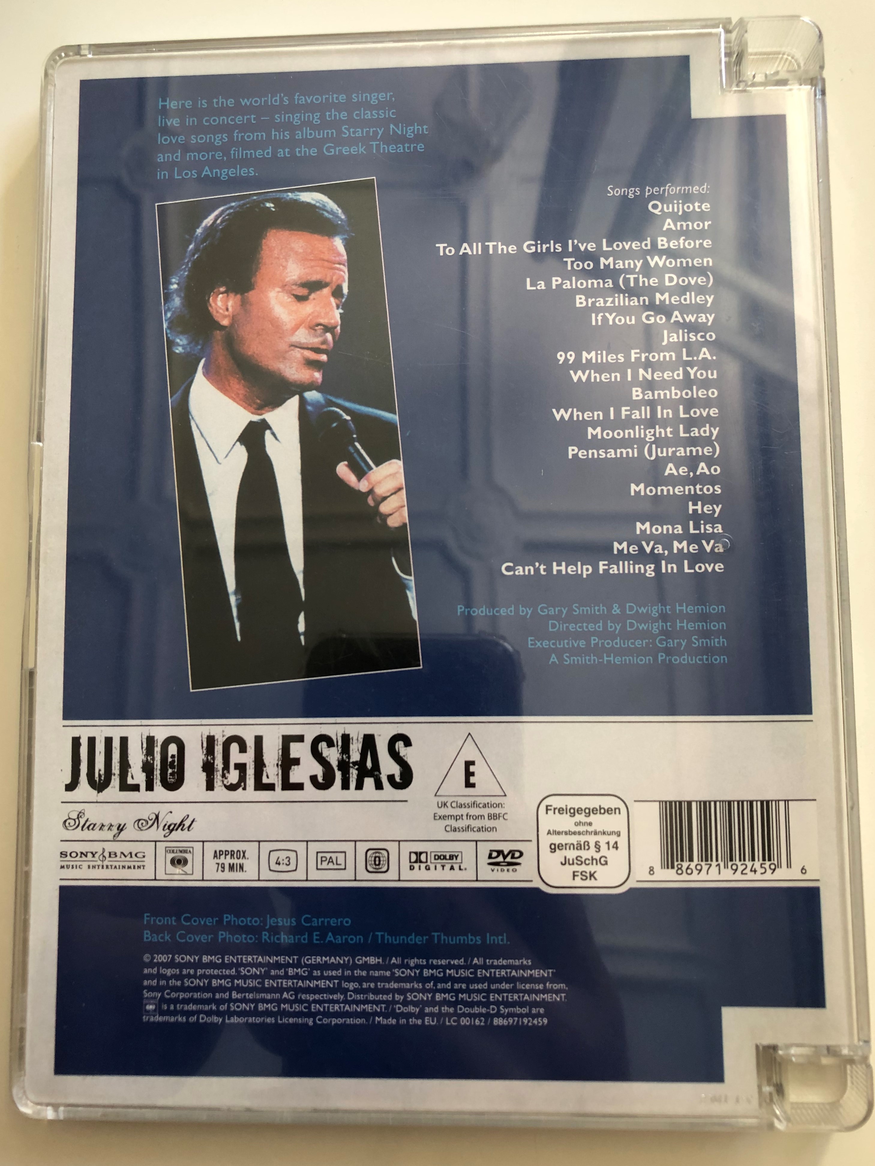 Julio Iglesias - Starry Night DVD 1990 Video-clip Collection / Directed by  Dwight Hemion / Columbia / Too many Women, La Paloma, Bamboleo, Pensami -  bibleinmylanguage