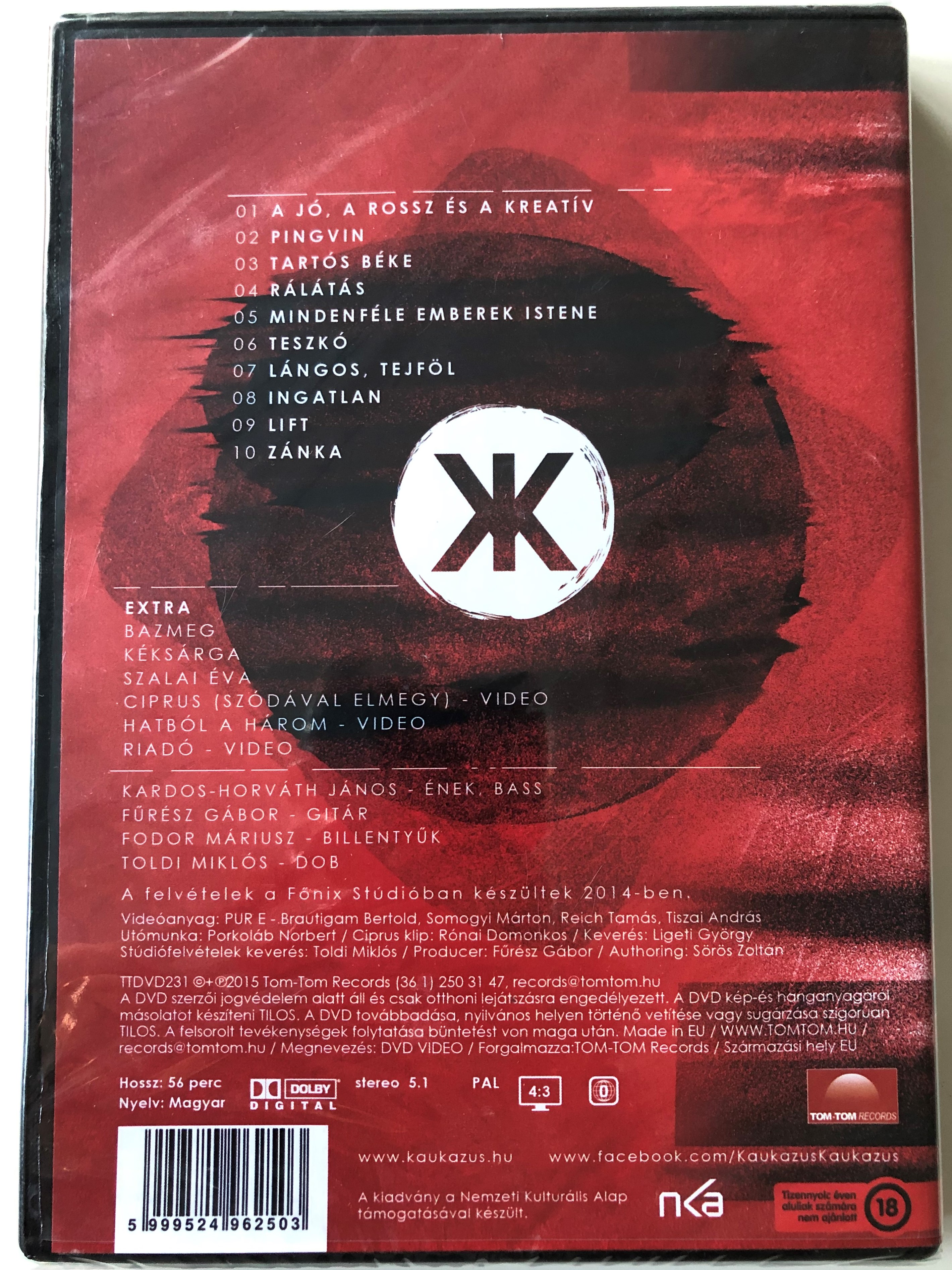 Kaukázus LIVE DVD 2015 / Pingvin, Tartós Béke, Teszkó, Szalai Éva / Tom-Tom  Records TTDVD231 / Hungarian alternative Rock band - bibleinmylanguage