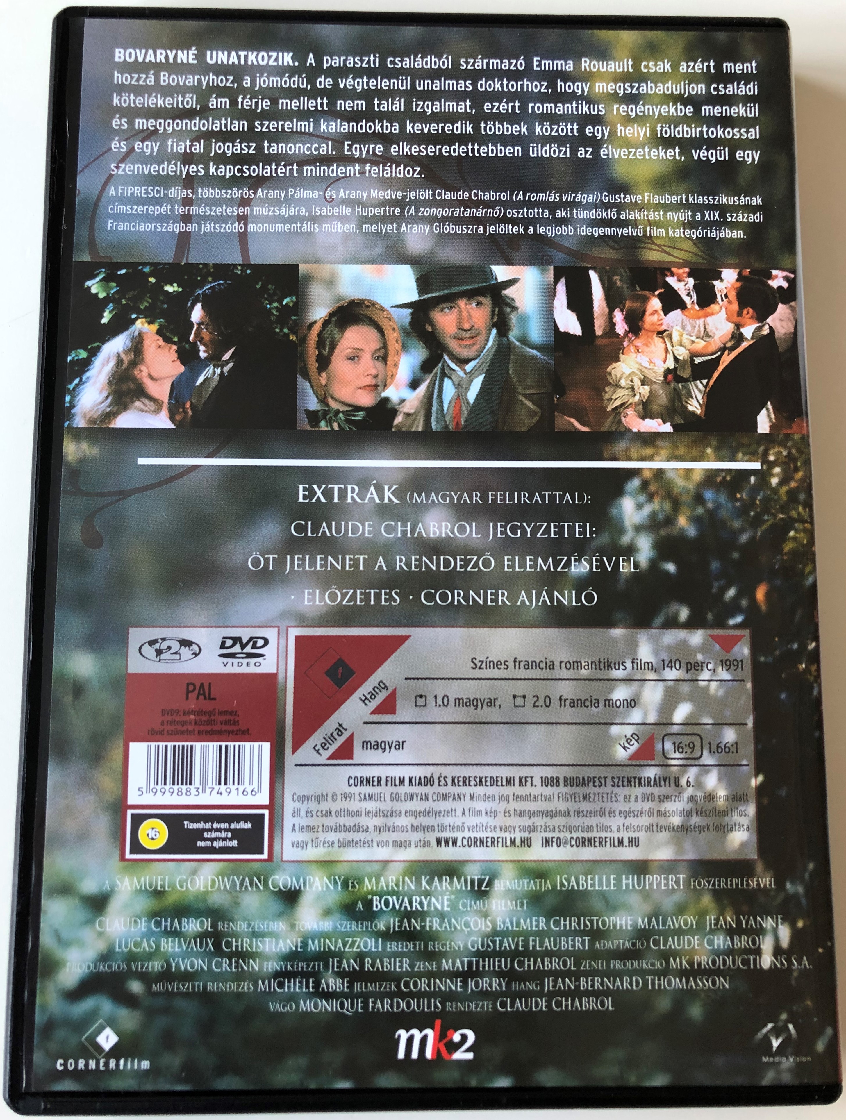 Madame Bovary DVD 1991 Bovaryné / Directed by Claude Chabrol / Starring:  Isabelle Huppert, Jean-Francois Balmer, Christophe Malavoy -  bibleinmylanguage