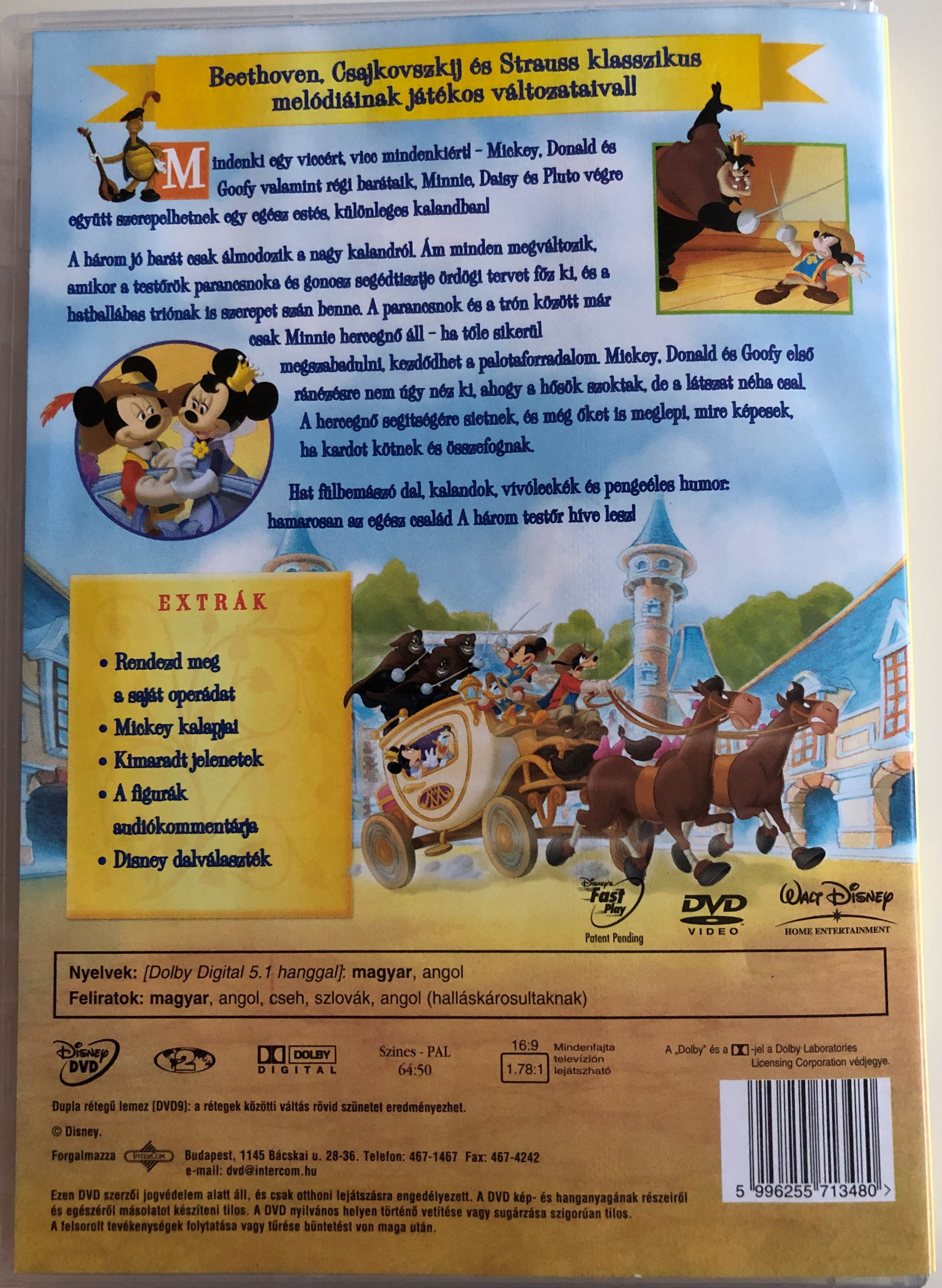 Mickey Donald Goofy The Three Musketeers Dvd Cover