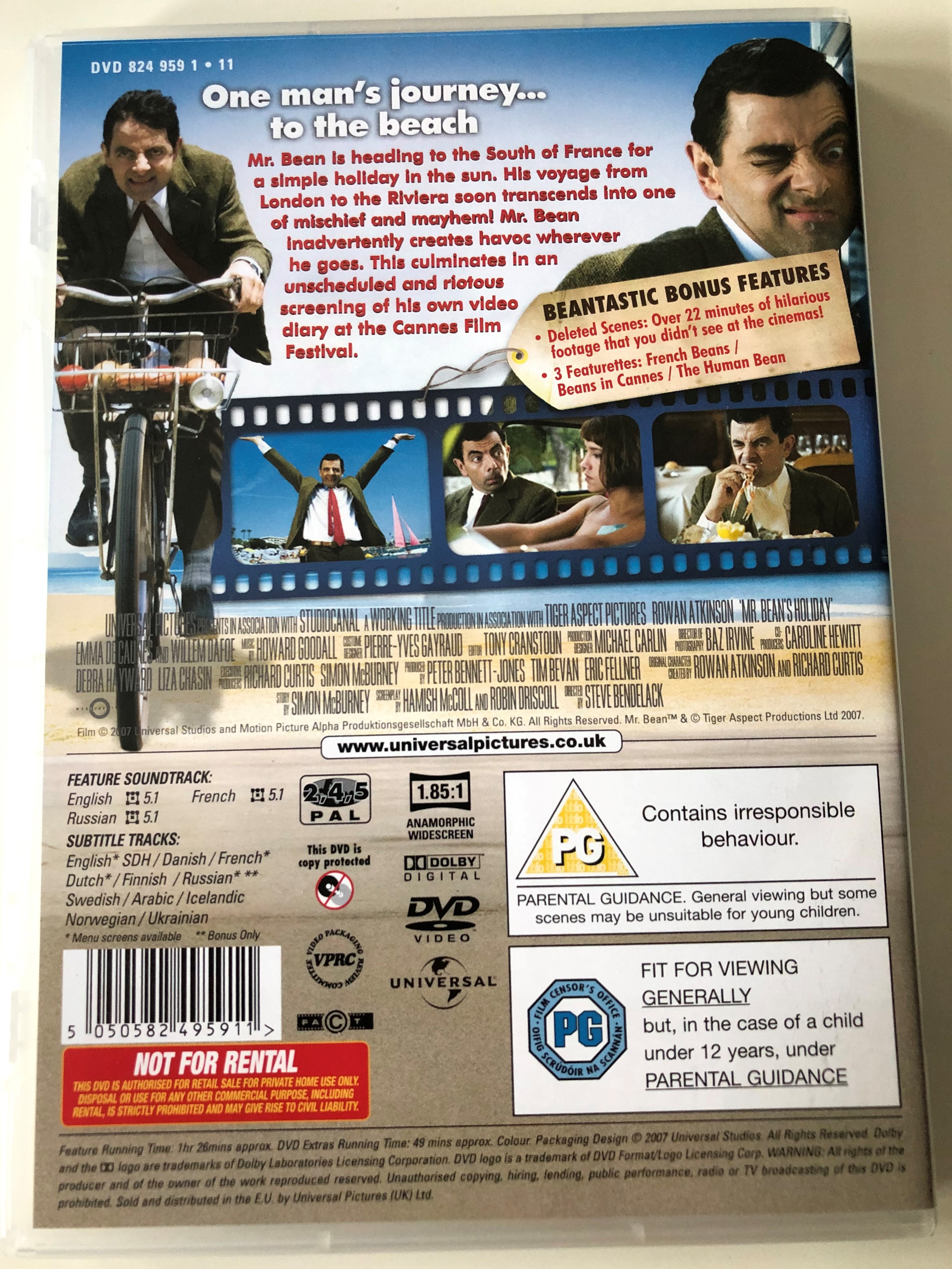Mr. Bean's Holiday DVD 2007 / Directed by Steve Bendelack / Starring: Rowan  Atkinson / Disaster is just a small step away - bibleinmylanguage