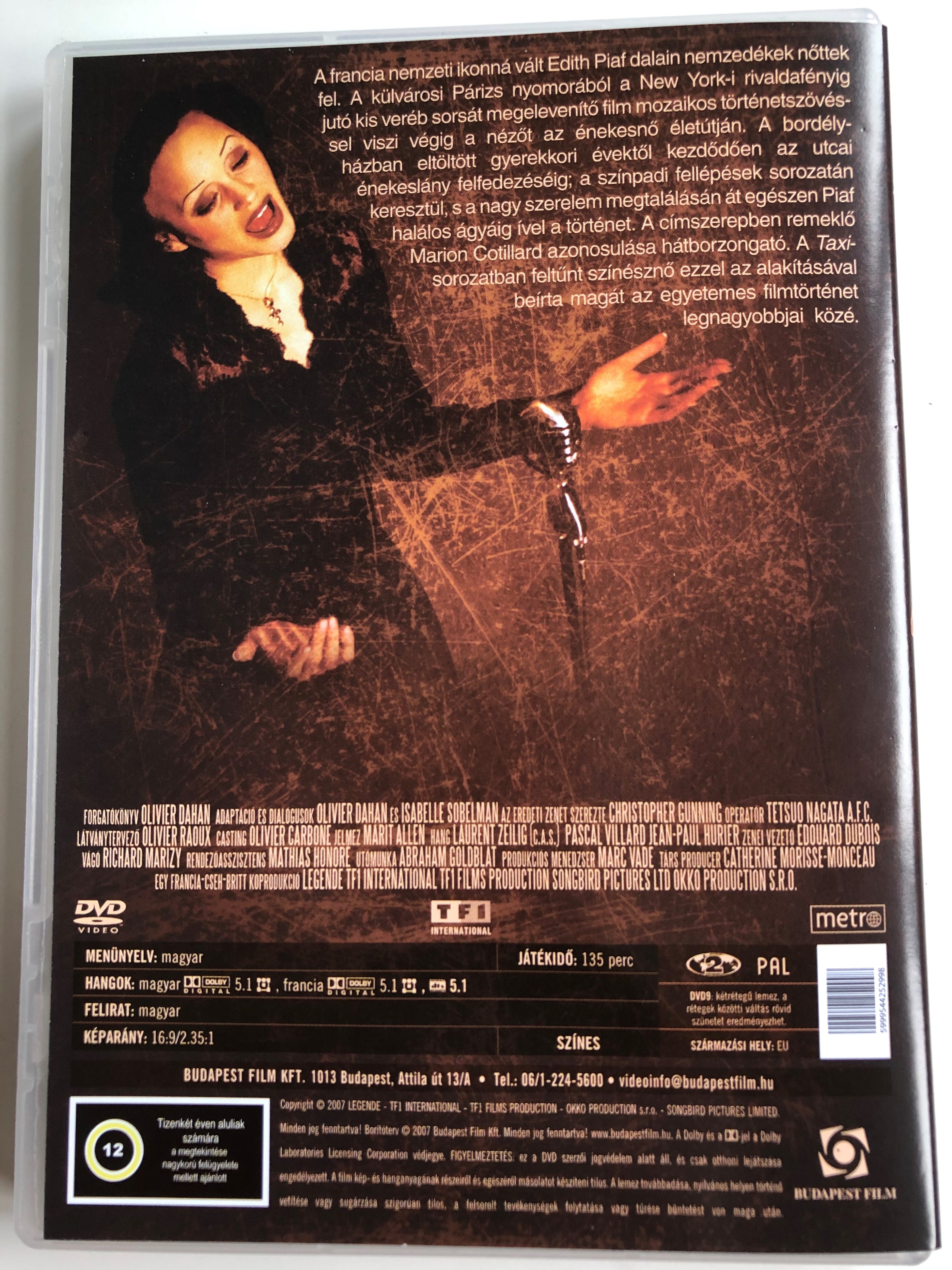 Piaf La vie en Rose DVD 2007 La Mome Directed by Olivier Dahan  Starring: Marion Cotillard, Sylvie Testud, Pascal Greggory, Gérard Depardieu