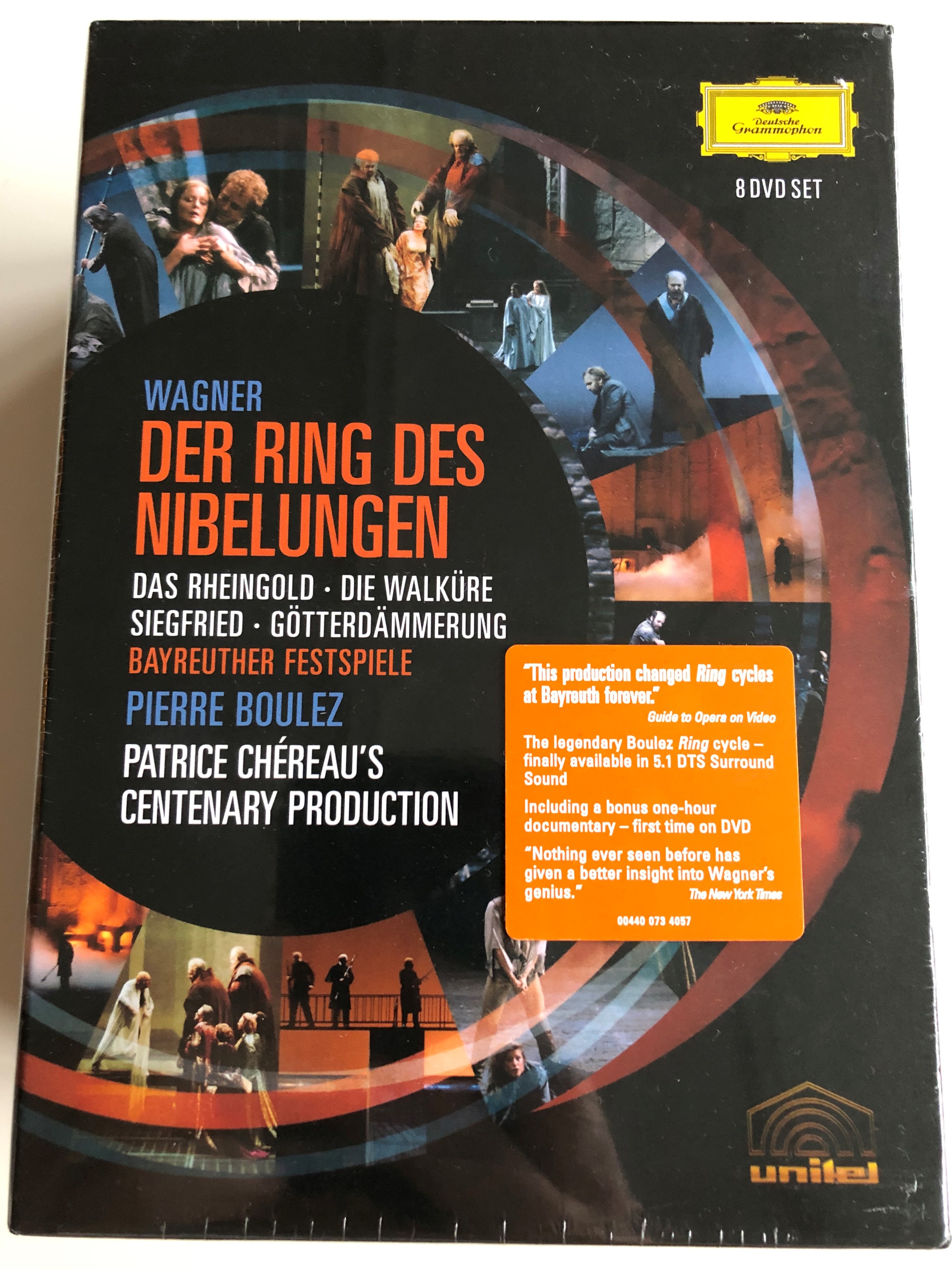 R. Wagner - Der Ring des Nibelungen 8 DVD SET Bayreuther Festspiele /  Pierre Boulez / Directed by Brian Large / Patrice Chéreau's Centenary  Production / Bonus - Making of the Ring documentary - bibleinmylanguage