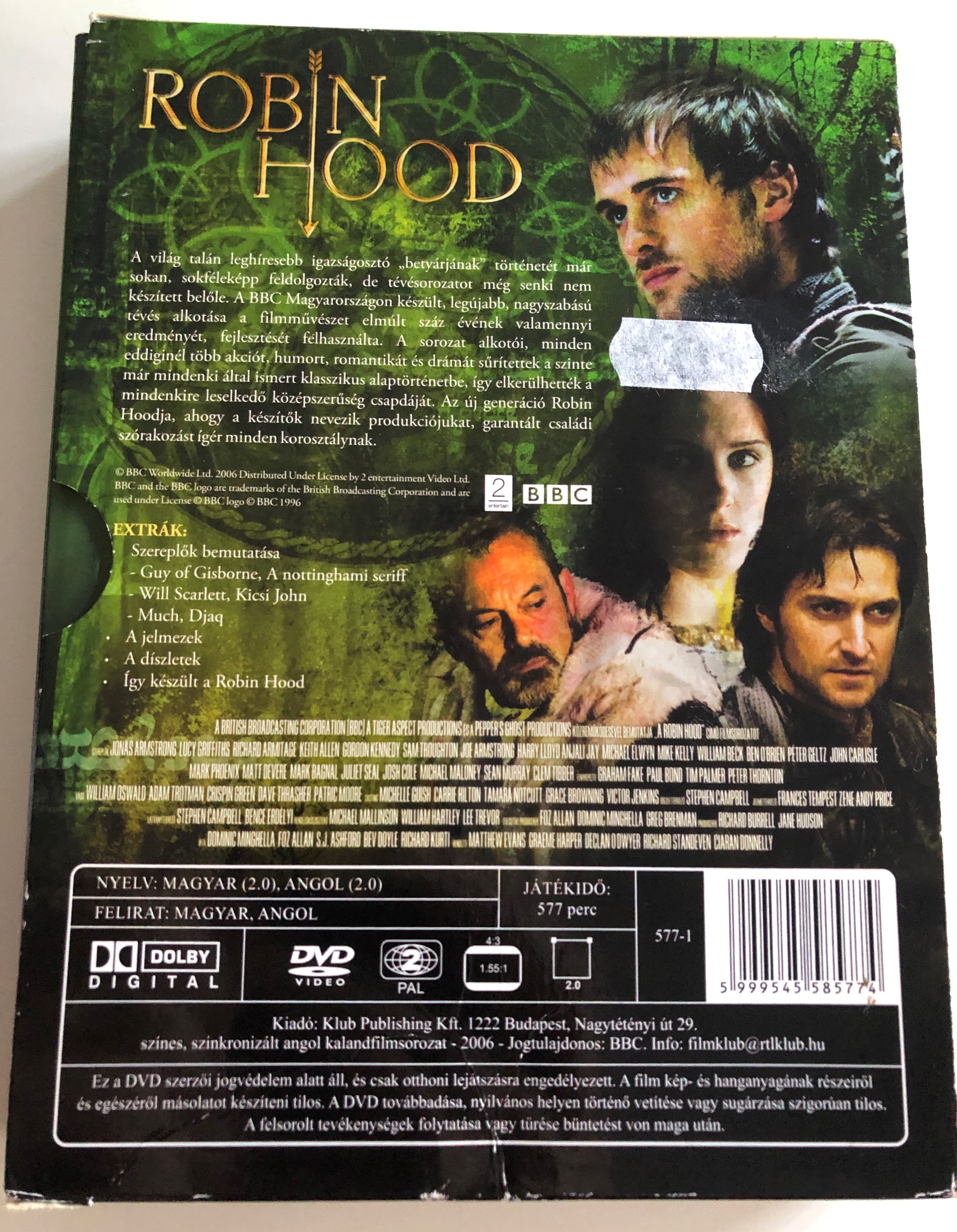 Robin Hood Tv Series Dvd Box 06 Robin Hood Tv Sorozat 4 Lemez Full Season 1 4 Dvd Directed By Matthew Evans Graeme Harper Declan O Dwyer Richard Standeven