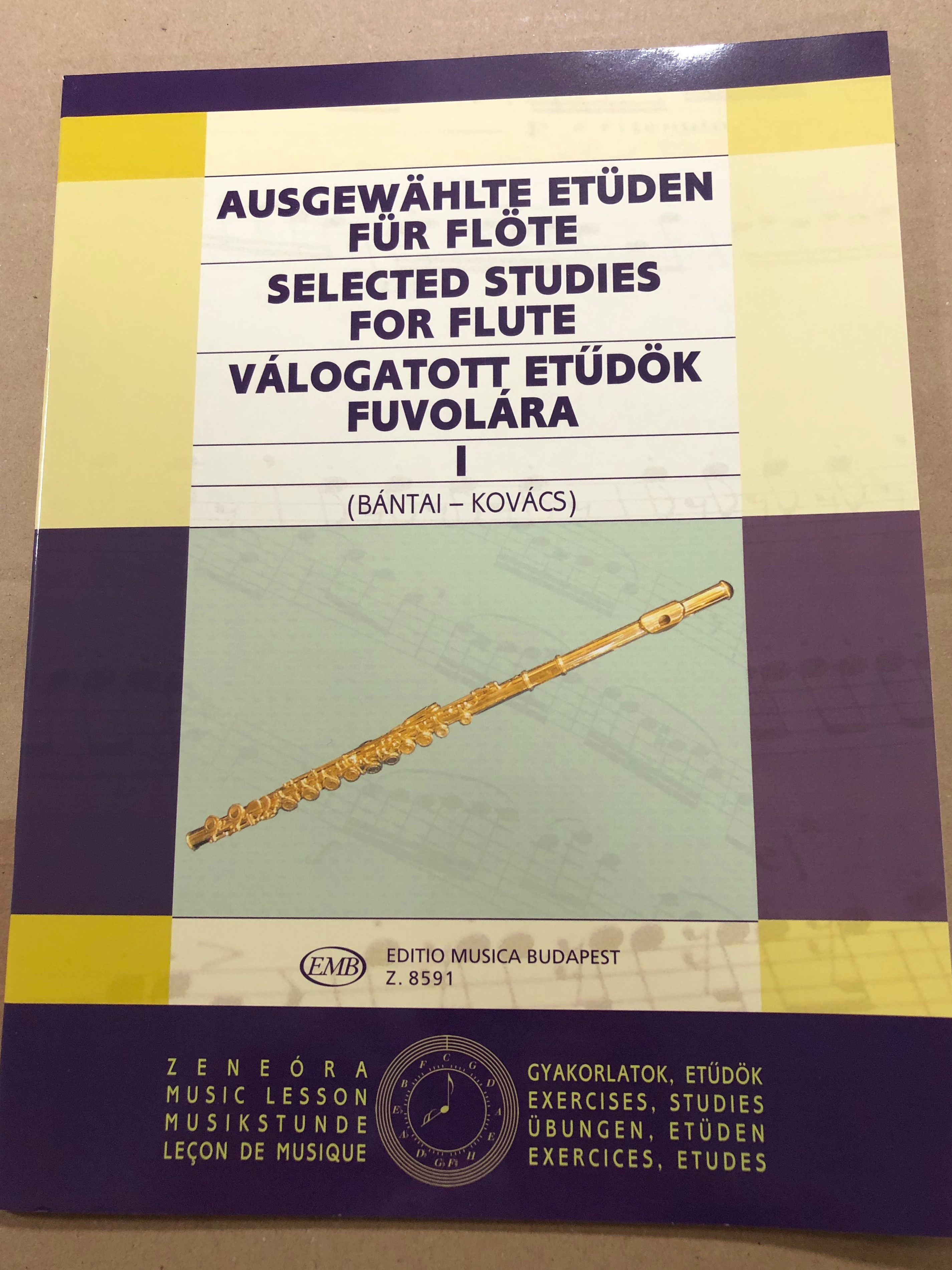 Selected Studies for flute - Válogatott etűdök fuvolára I / Bántai - Kovács  / Editio Musica Budapest Z.8591 / Ausgewählte Etüden für flöte -  bibleinmylanguage