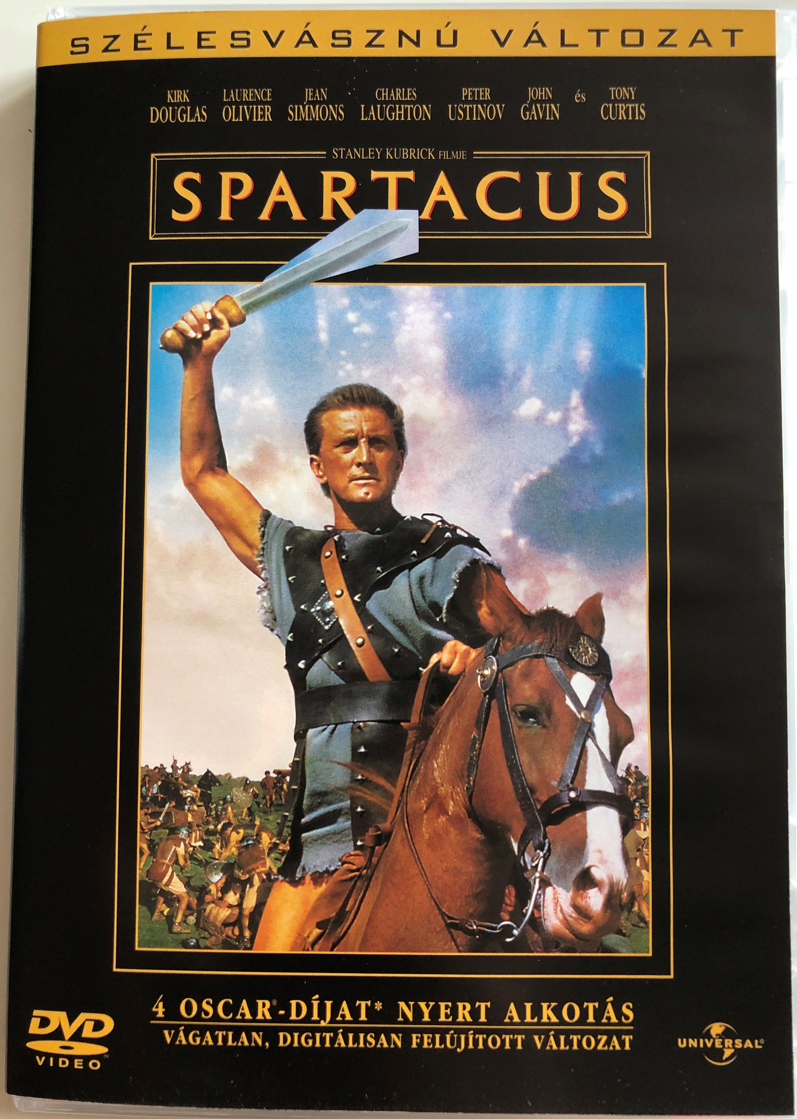 Spartacus (1960) DVD Szélesvásznú változat / Directed by Stanley Kubrick /  Starring: Kirk Douglas, Laurence Olivier, Jean Simmons, Charles Laughton,  Tony Curtis - bibleinmylanguage