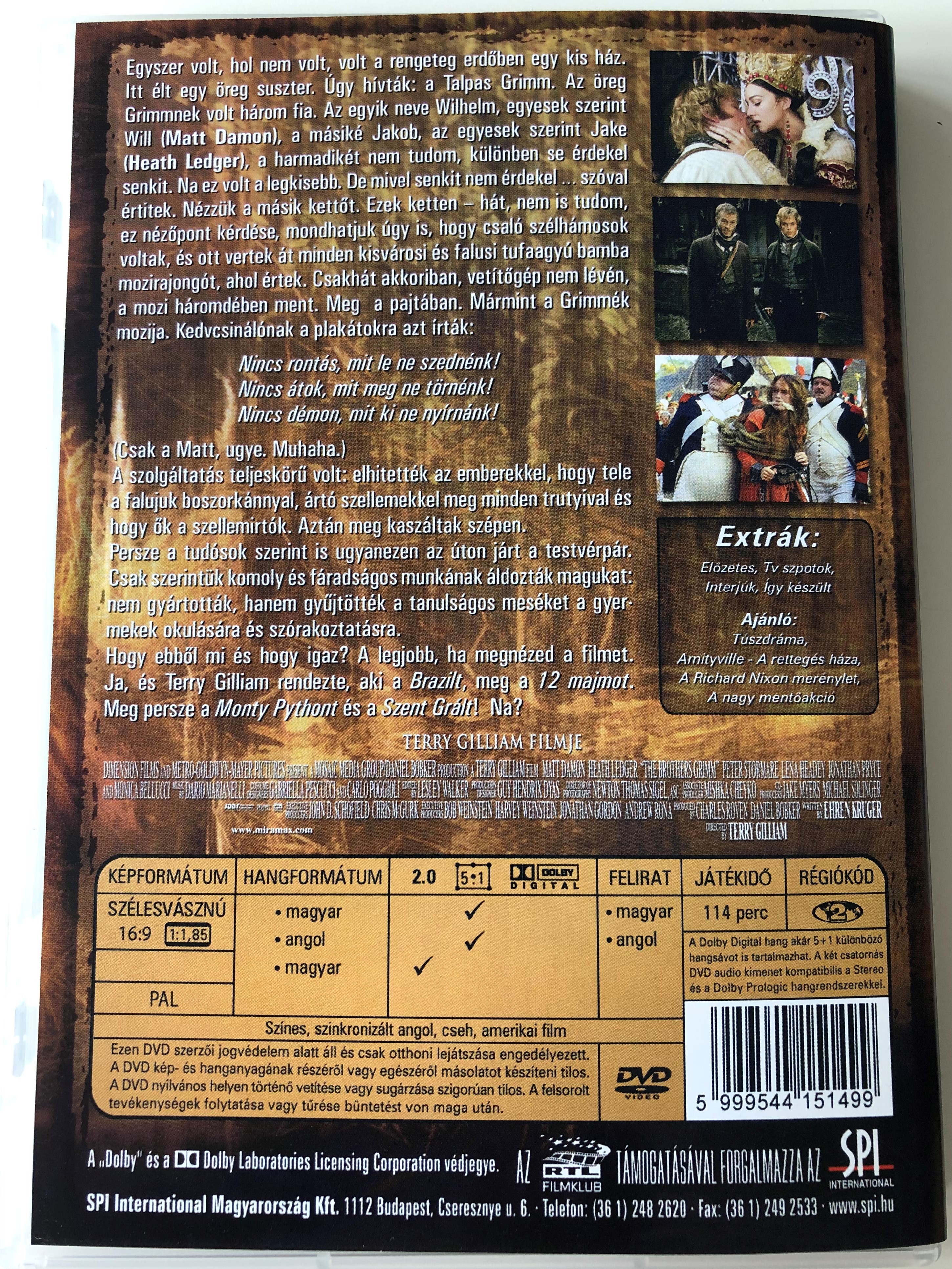 The Brothers Grimm DVD 2005 Grimm / Directed by Terry Gilliam / Starring: Matt  Damon, Heath Ledger, Monica Bellucci - Bible in My Language