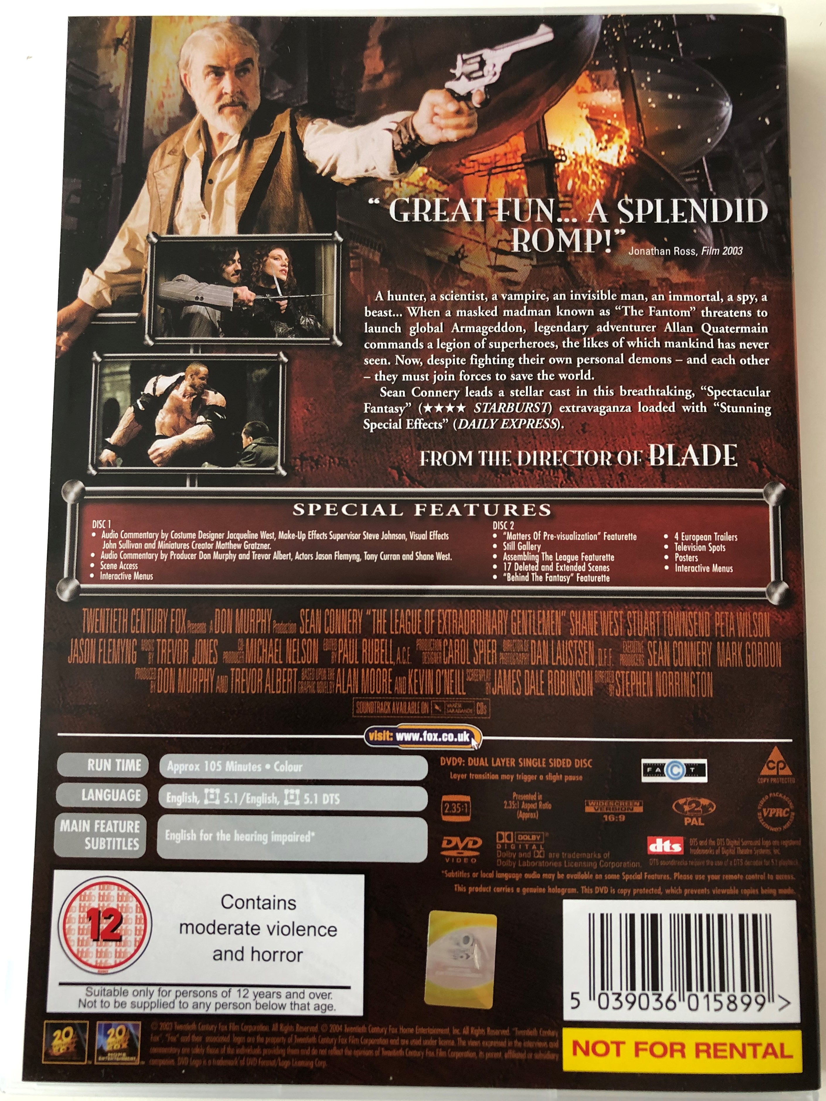 The League of extraordinary Gentlemen DVD 2003 Two Disc Special Edition /  Directed by Stephen Norrington / Starring: Sean Connery, Shane West, Stuart  Townsend, Peta Wilson, Jason Flemyng - bibleinmylanguage