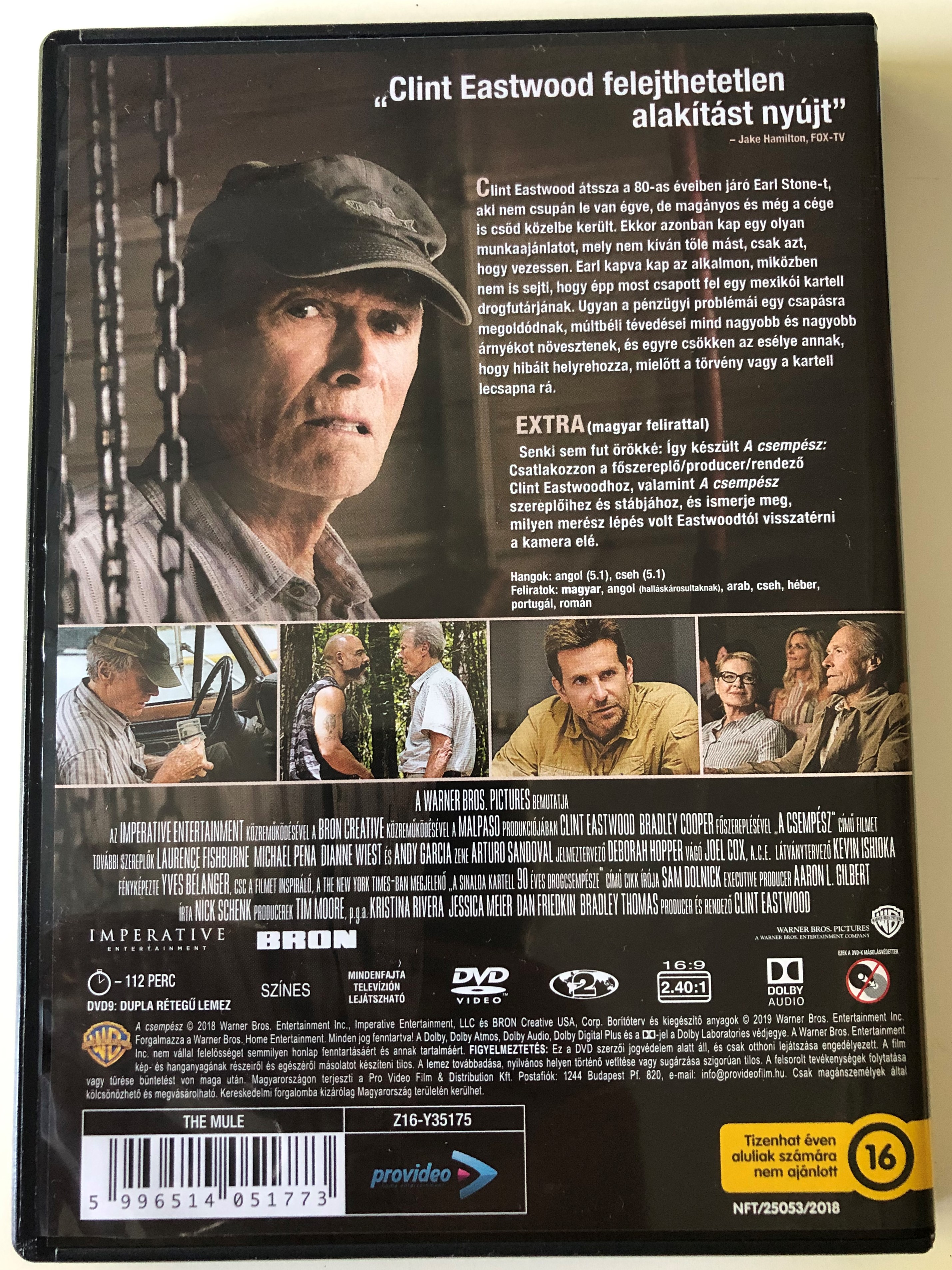 The Mule DVD 2018 A csempész / Directed by Clint Eastwood / Starring: Clint  Eastwood, Bradley Cooper, Laurence Fishburne - bibleinmylanguage