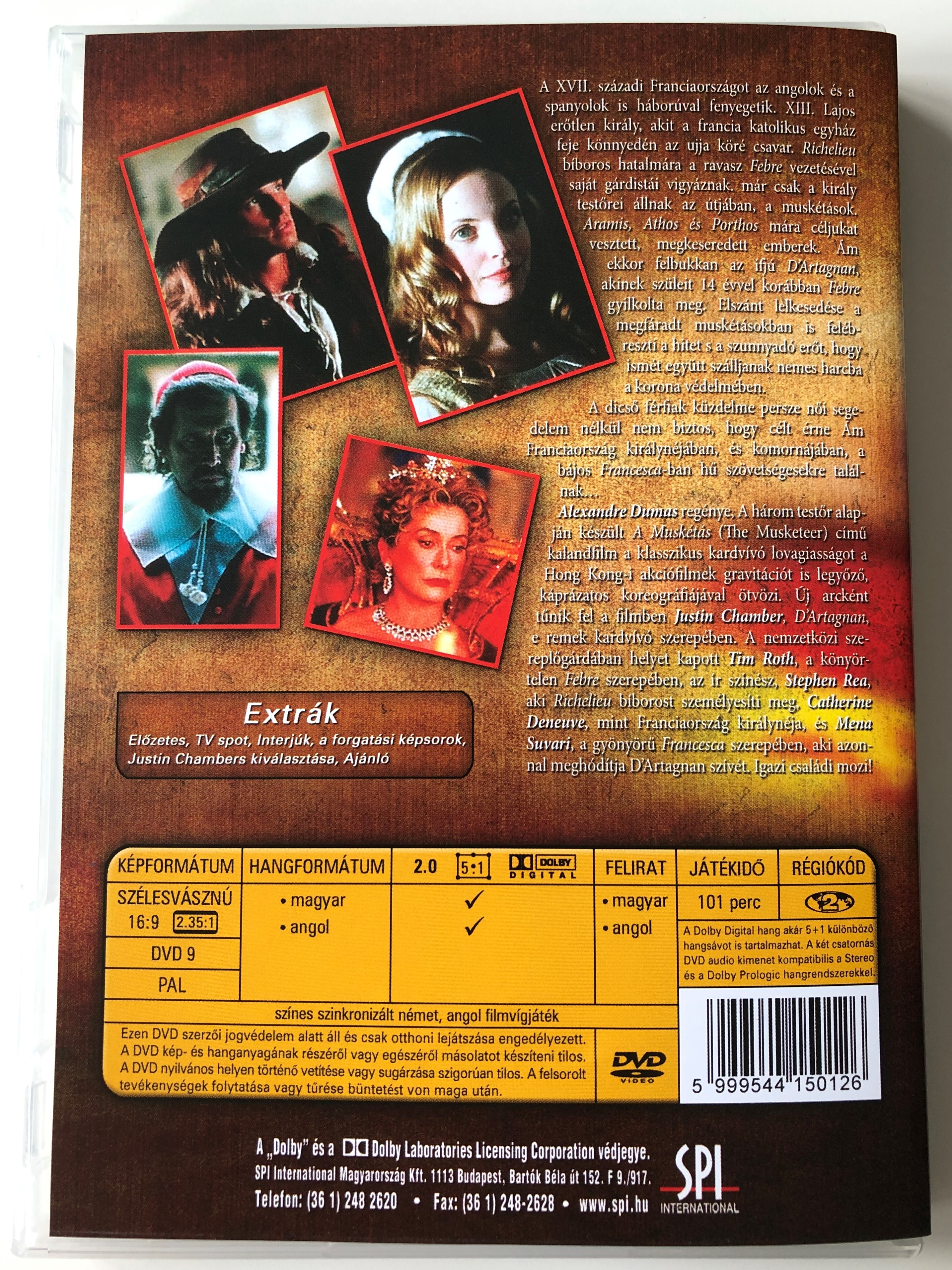 The Musketeer DVD 2001 A Muskétás / Directed by Peter Hyams / Starring:  Catherine Deneuve, Mena Suvari, Stephen Rea, Tim Roth, Justin Chambers -  bibleinmylanguage