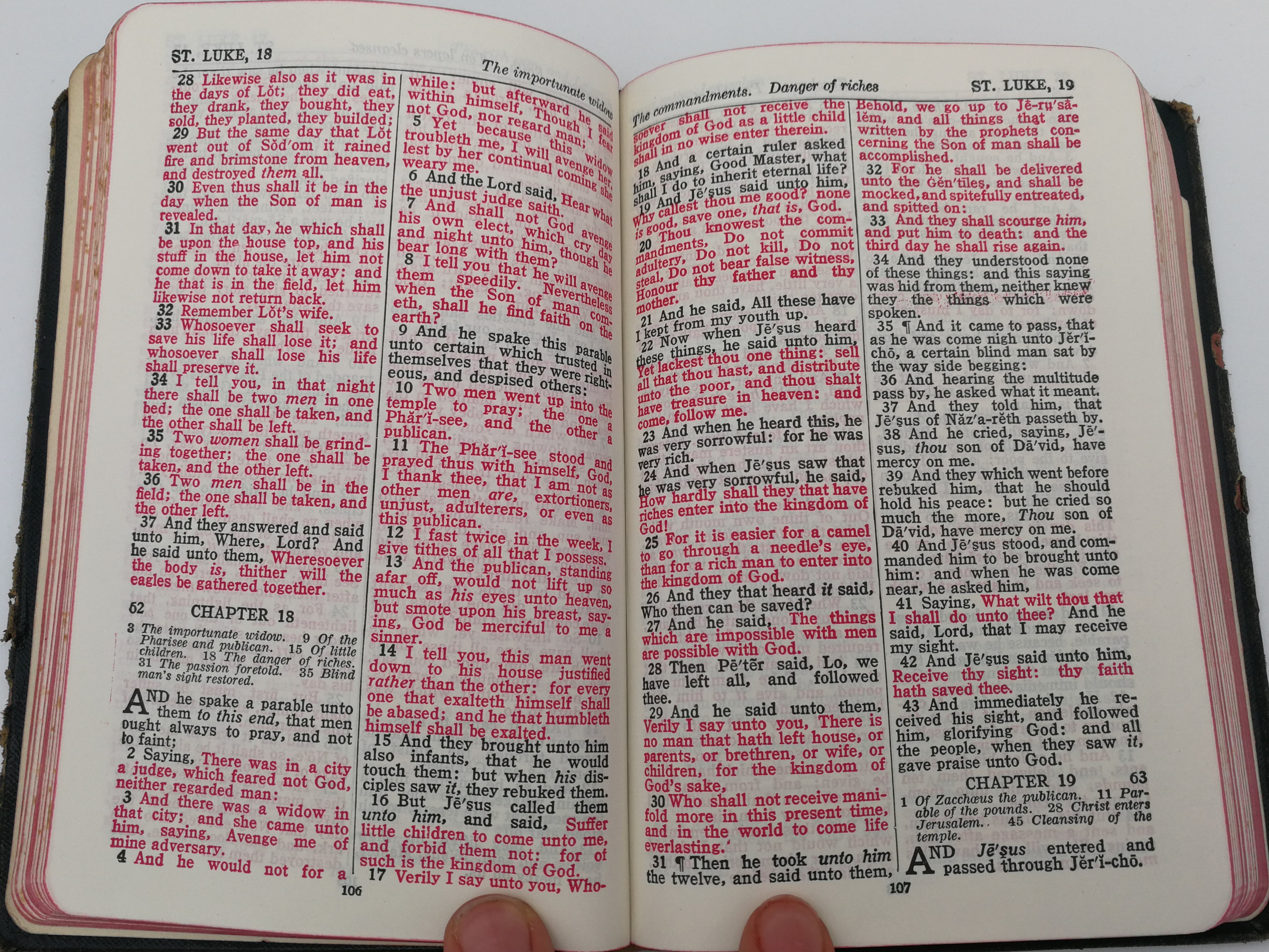 The Red Letter New Testament and Psalms / Authorized or King James Version  1932 / John C. Winston Company / With Color illustrations -  bibleinmylanguage