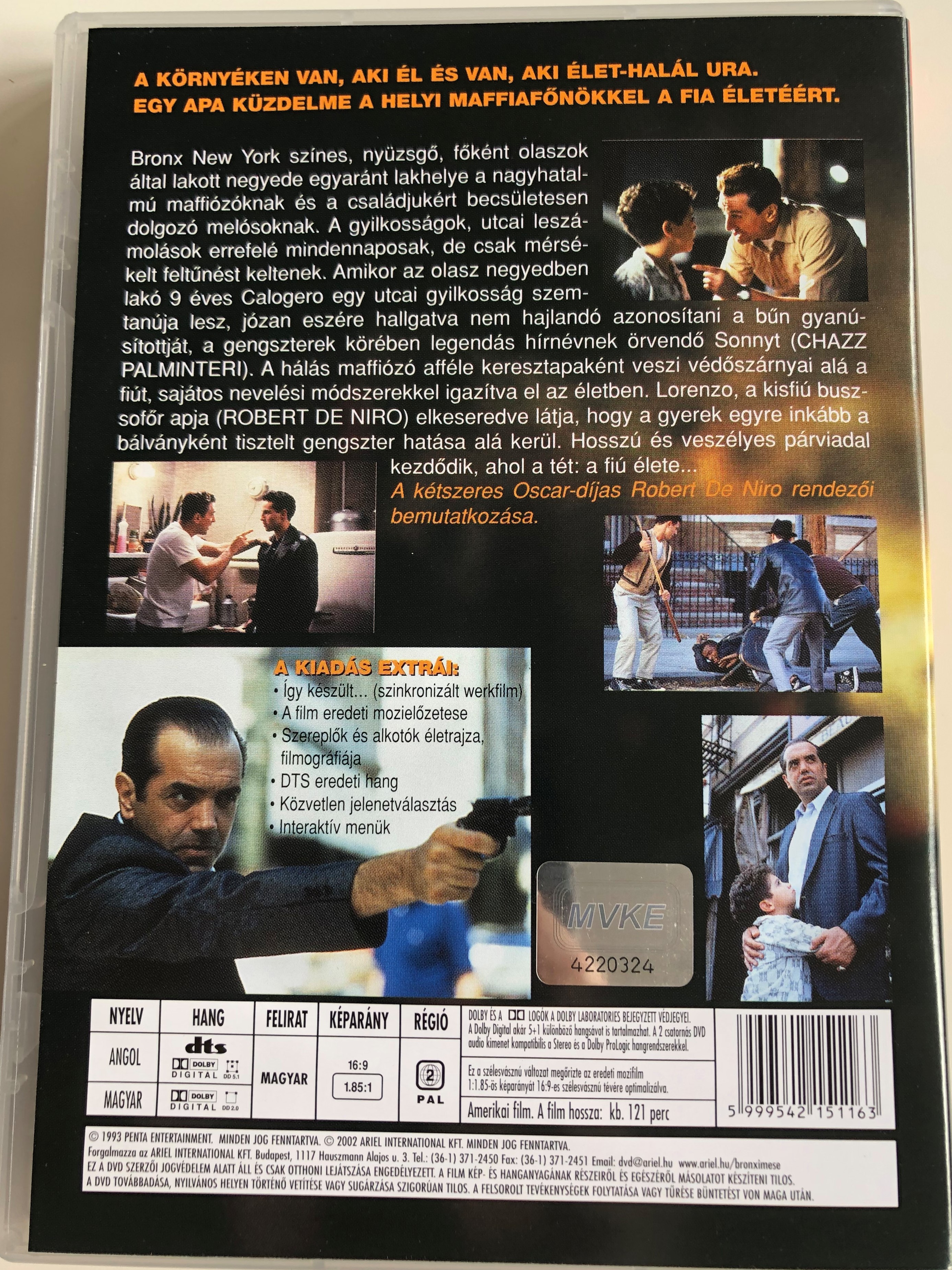 A Bronx Tale DVD 1993 Bronxi mese / Directed by Robert De Niro / Starring:  Lillo Brancato, Jr., Robert De Niro, Chazz Palminteri, Francis Capra -  bibleinmylanguage