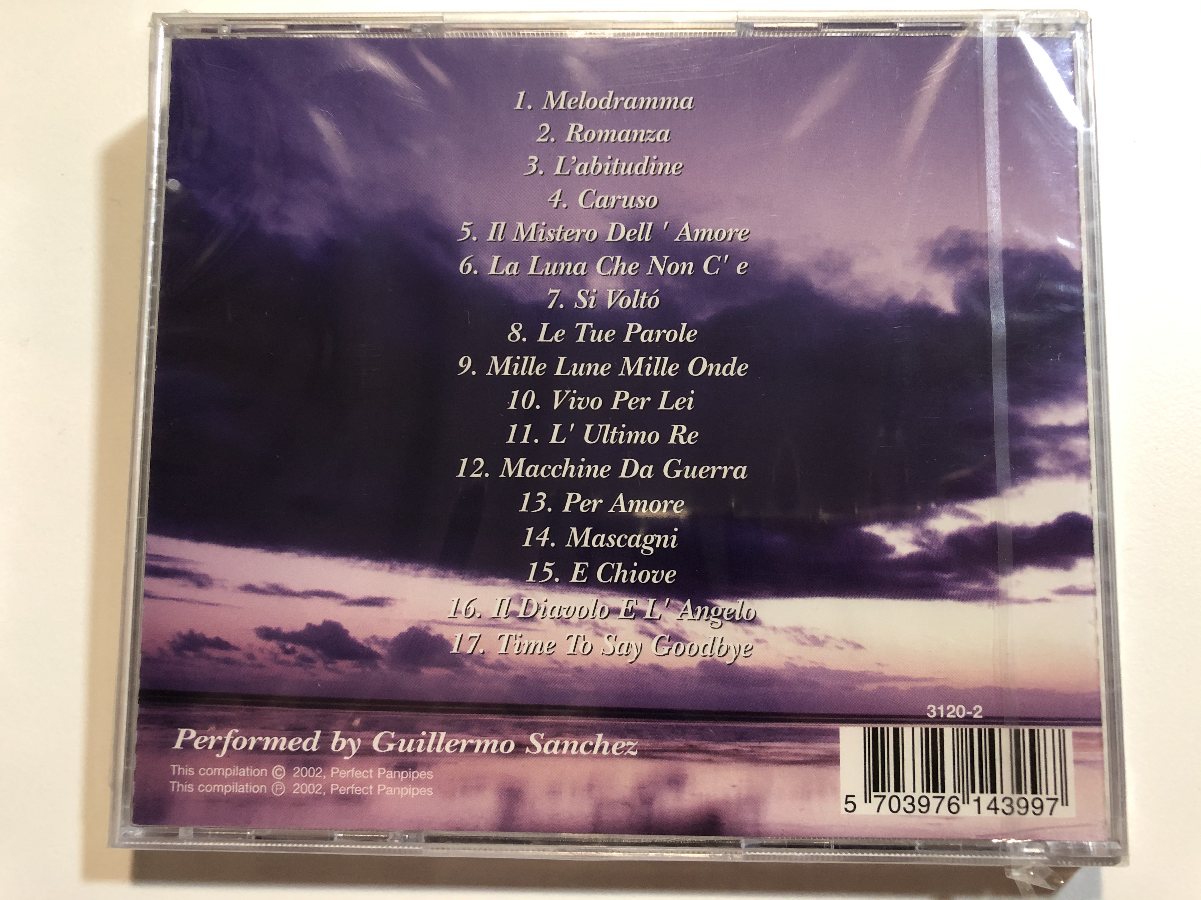 Andrea Bocelli / Melodramma, Romanza, Mascagni, Si Volto, L' Abitudine /  Performed by Guillermo Sanchez / Perfect Panpipes Audio CD 2002 / 3120-2 -  bibleinmylanguage