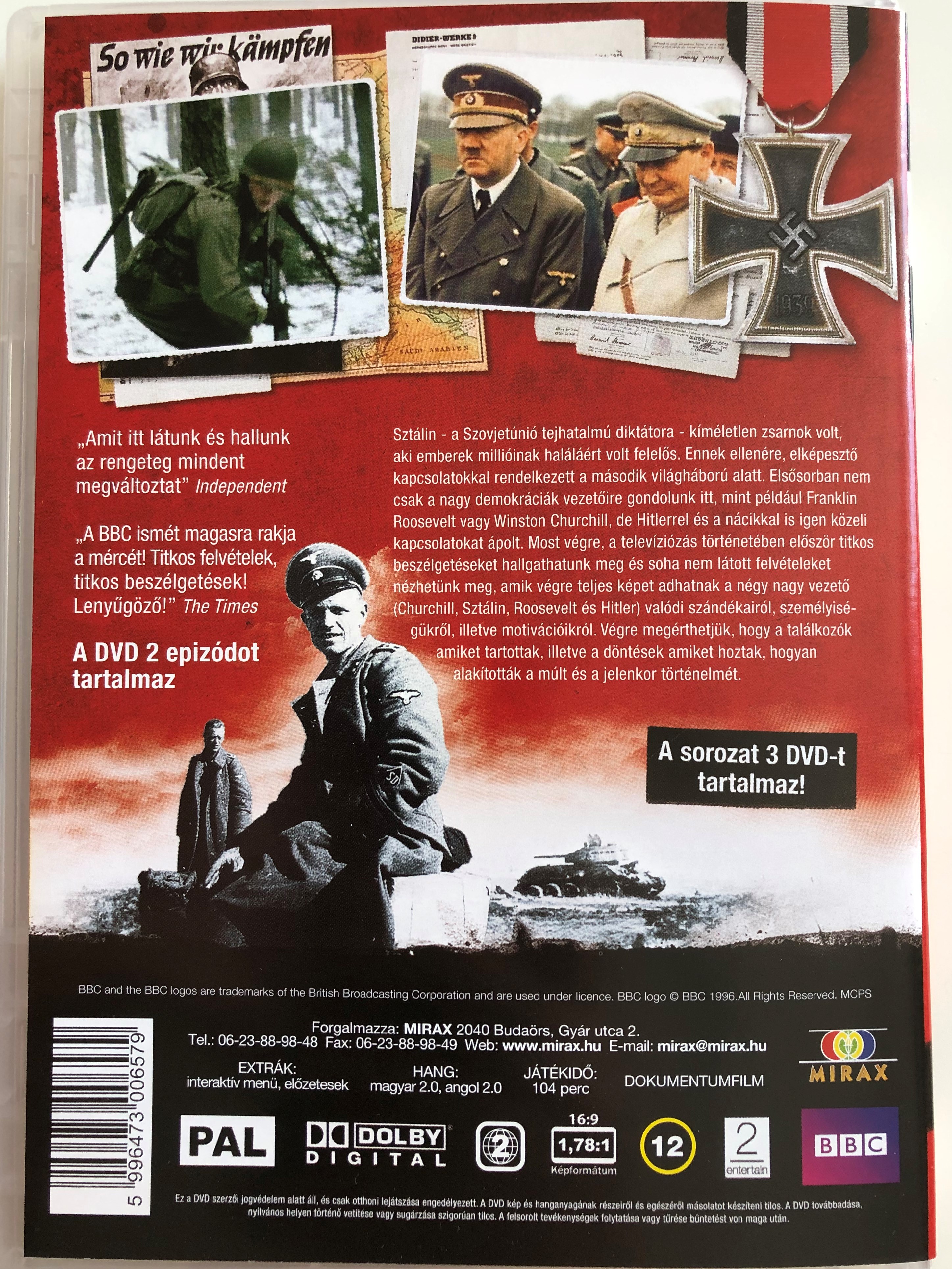 BBC Series - WWII - Behind Closed Doors Disc 3. DVD 2010 A második  világháború – Zárt ajtók mögött / Directed by Laurence Rees / Presented by  Bob Gunton, Alexei Petrenko, Paul