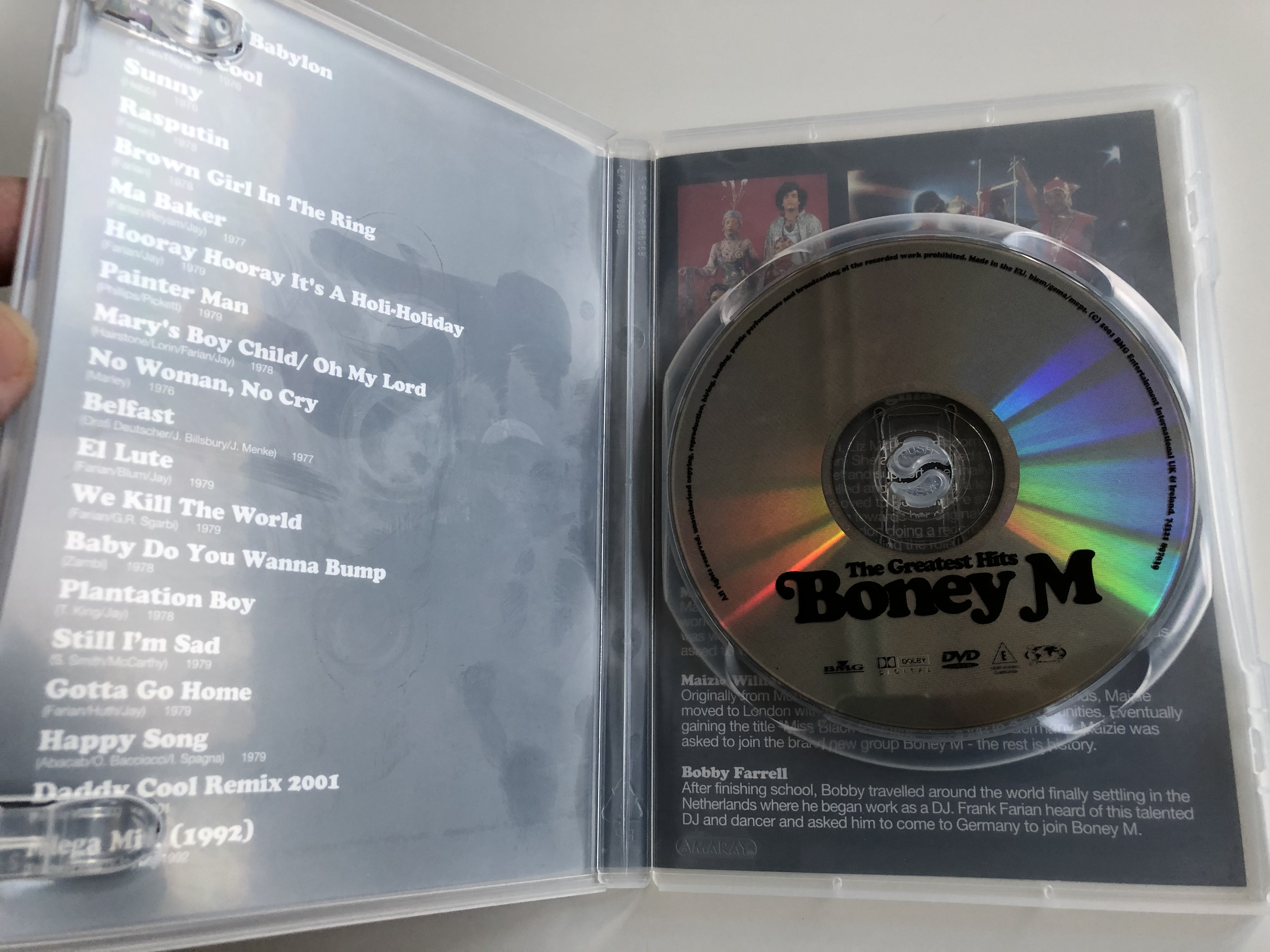 Boney M The Greatest Hits DVD 2001 / Rivers of Babylon, Daddy cool,  Rasputin, No Woman No Cry / BMG International - bibleinmylanguage