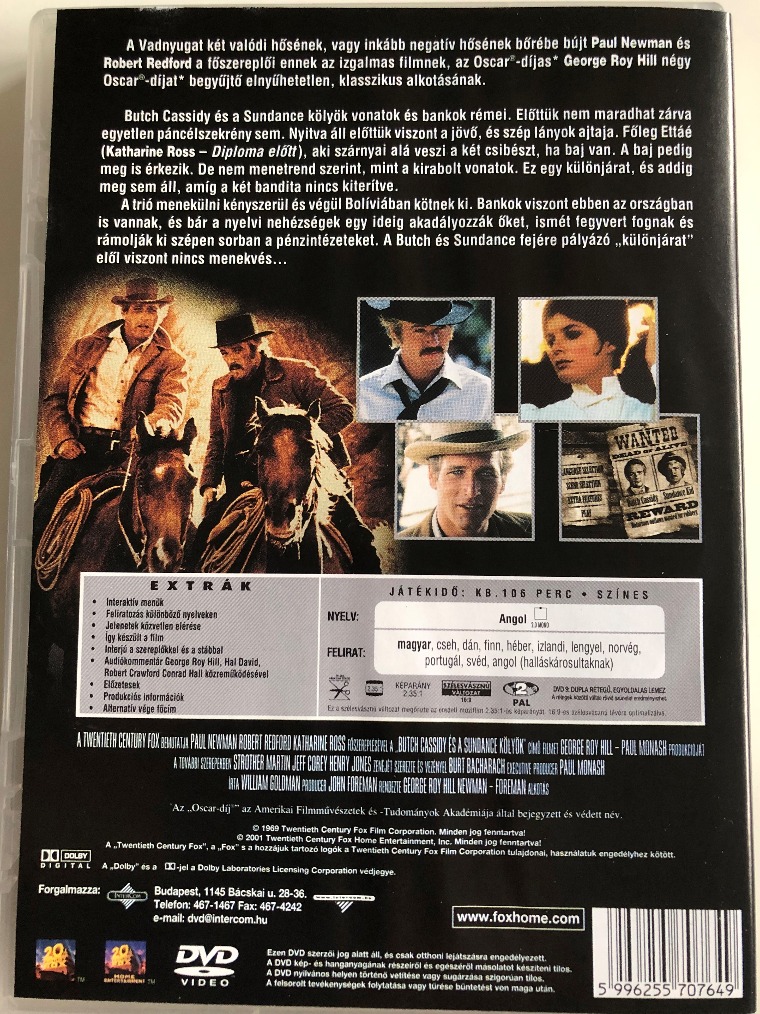 Butch Cassidy and the Sundance Kid DVD 1969 Butch Cassidy és a Sundance  kölyök / Directed by George Roy, Hill Newman - Bible in My Language