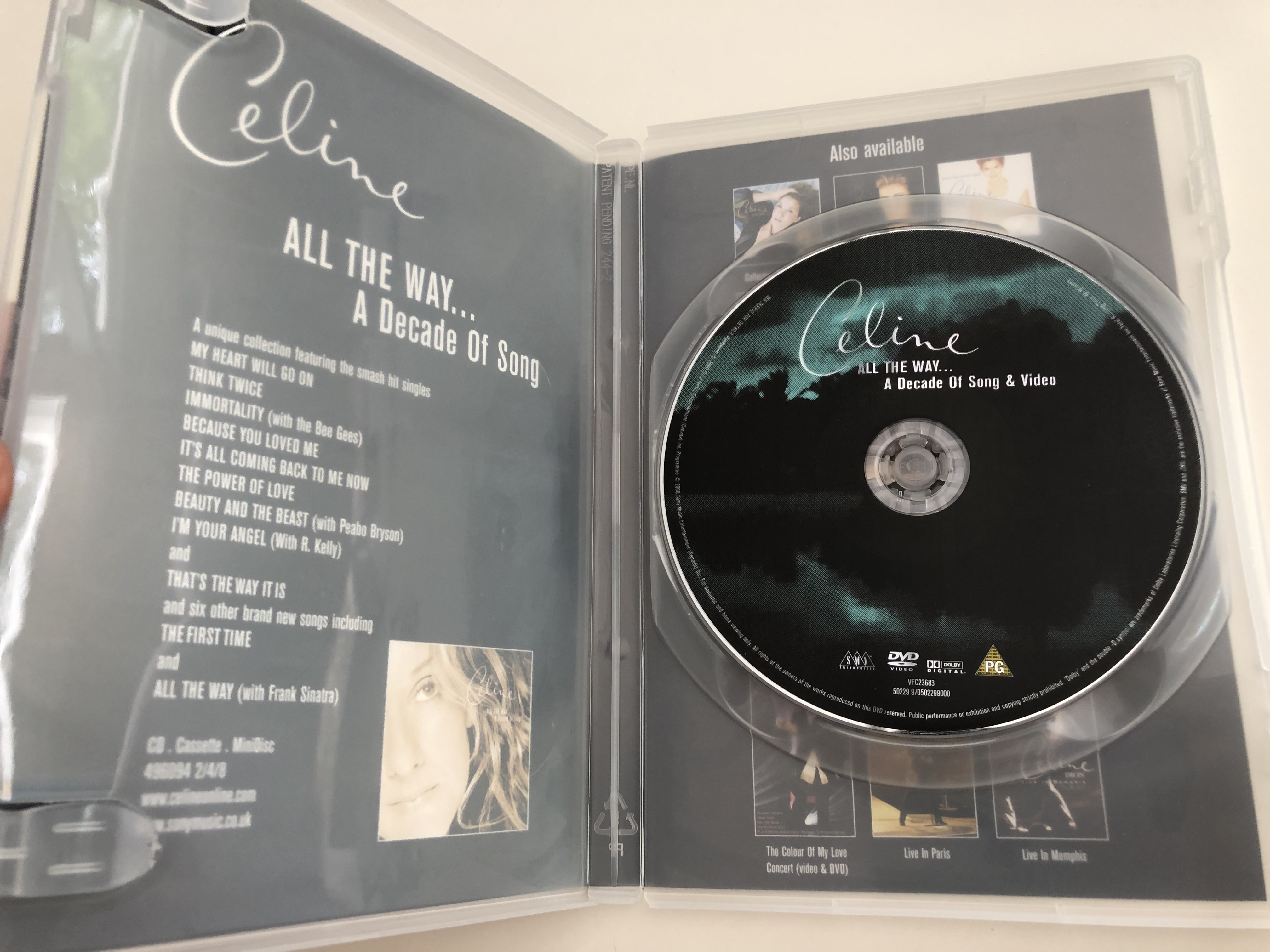 Celine Dion - All the Way DVD 2000 / A Decade of Song & Video / Sony Music  50229 9 - bibleinmylanguage