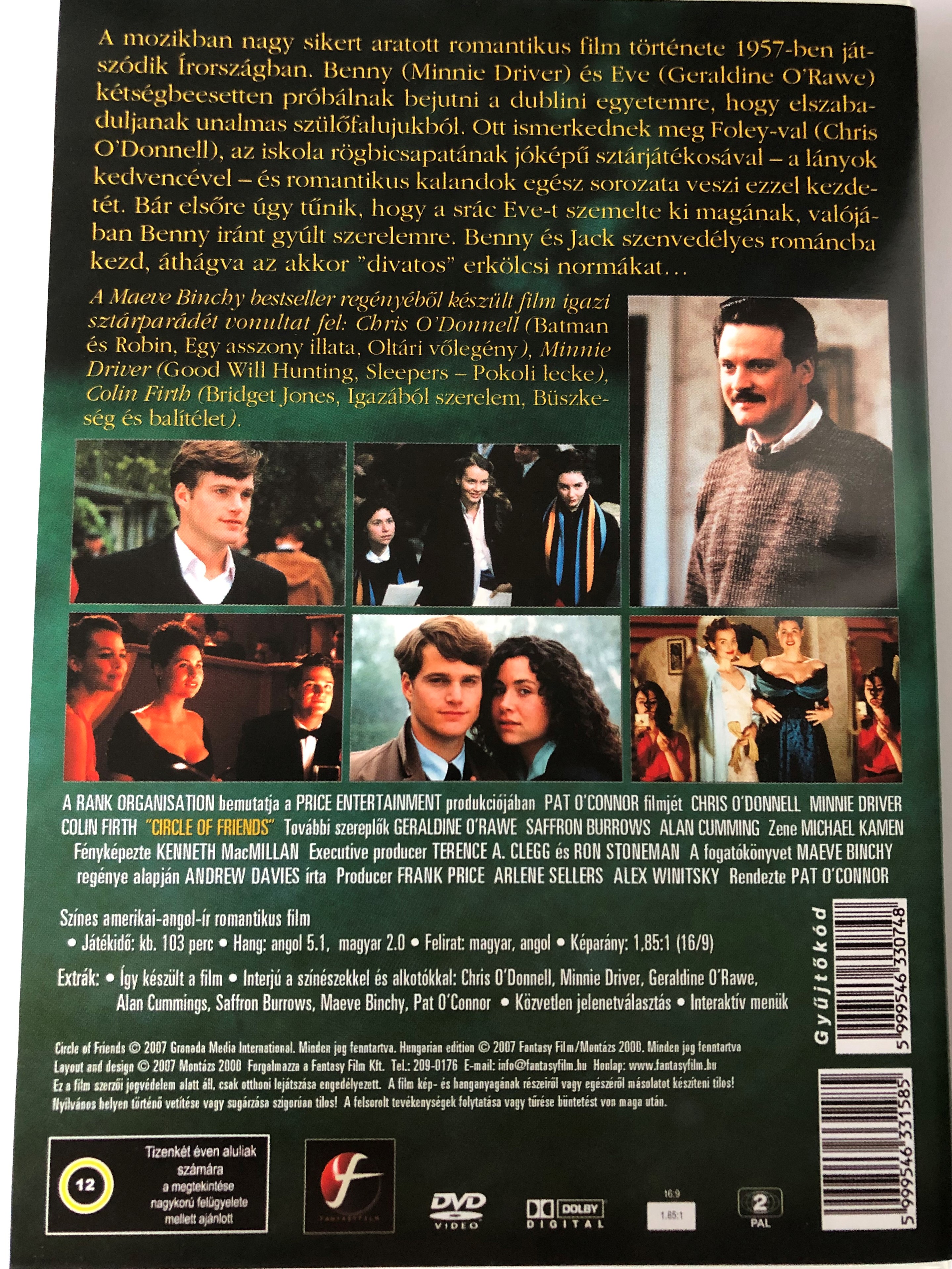 Circle of Friends DVD 1995 Baráti kör / Directed by Pat O'Connor /  Starring: Chris O'Donnell, Colin Firth, Minnie Driver - bibleinmylanguage