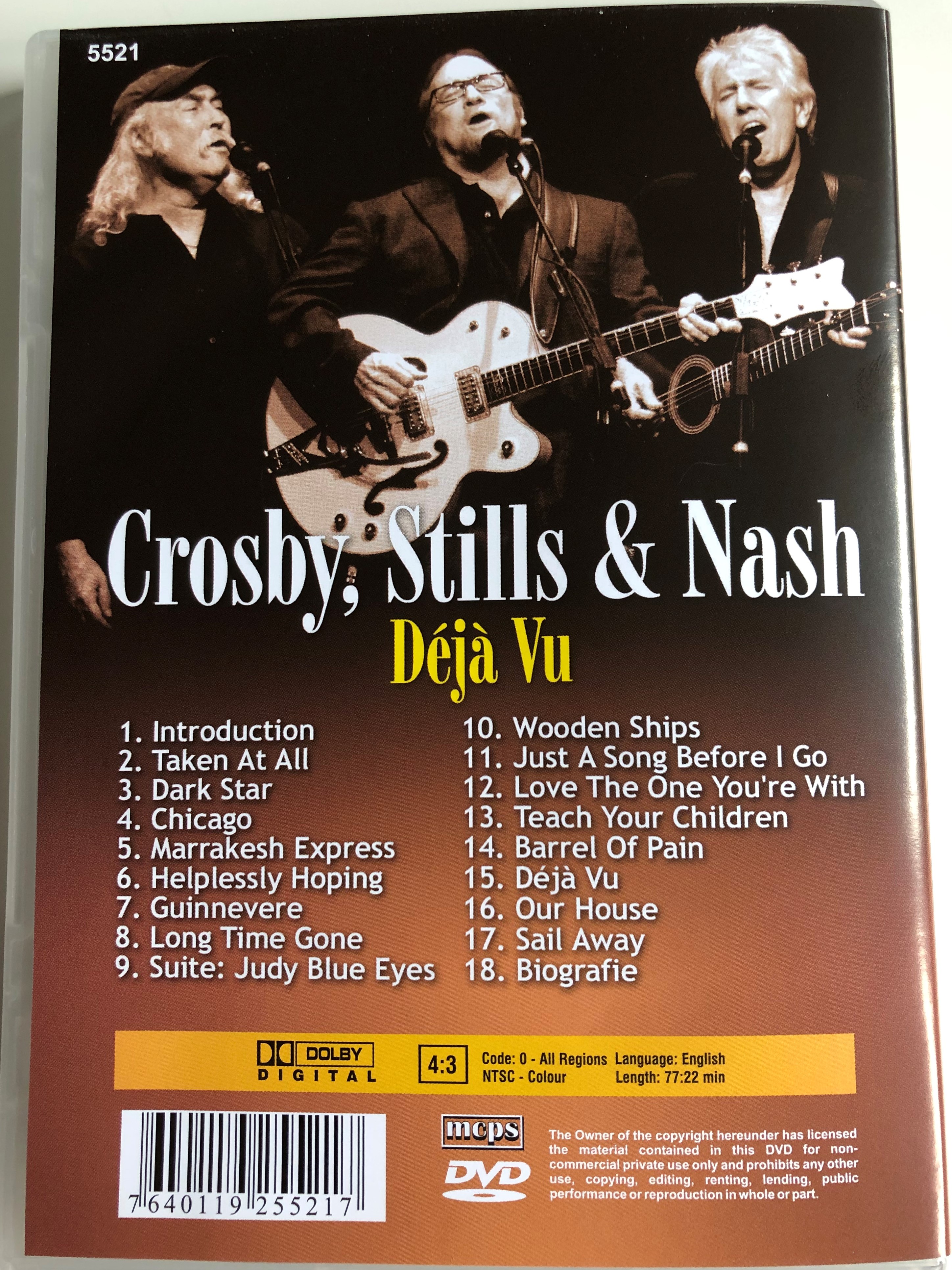 Crosby, Stills & Nash - Déjá Vu DVD / Taken At All, Chicago, Helplessly  Hoping, Wooden Ships, Our House - bibleinmylanguage