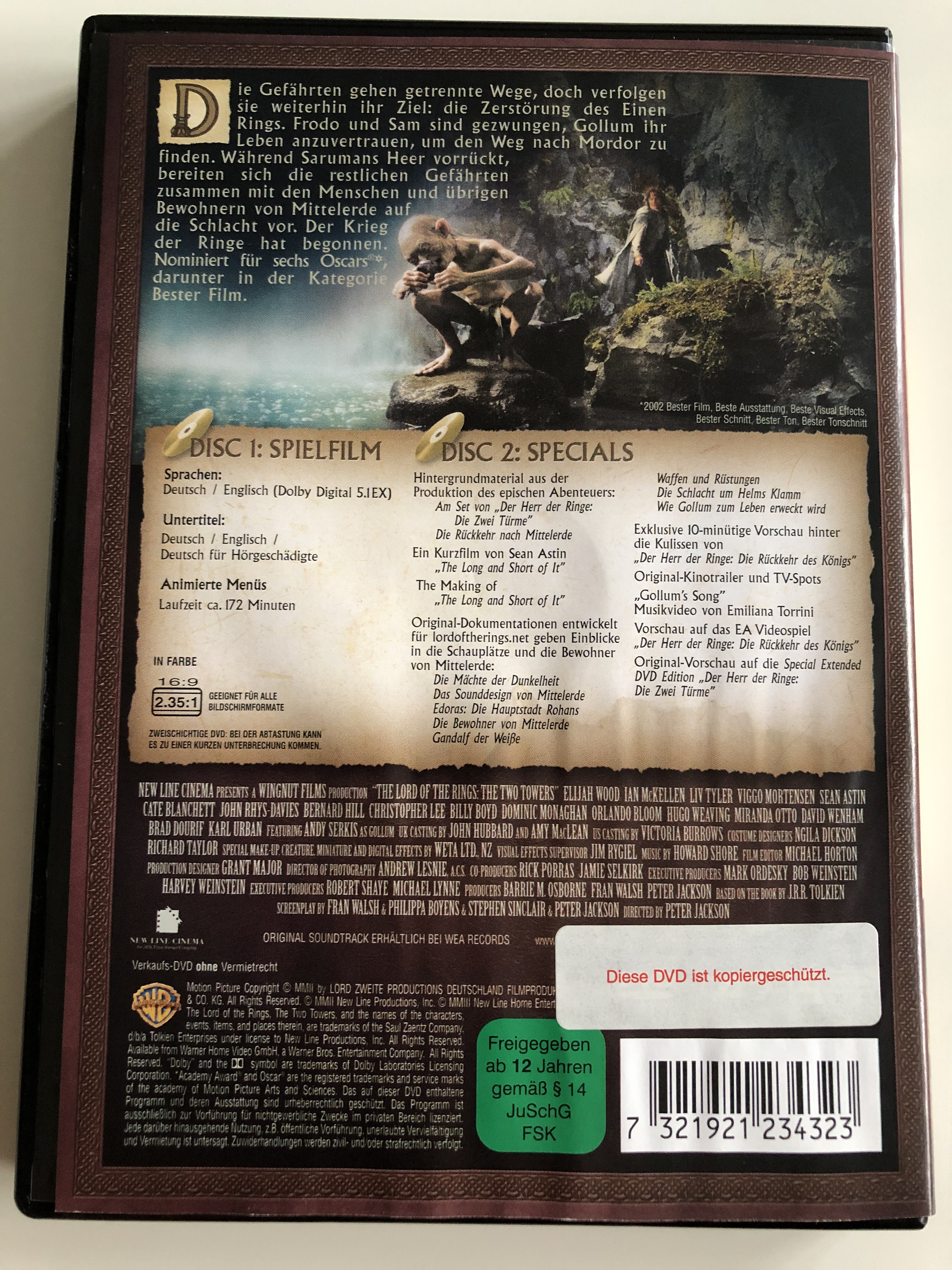 Der Herr Der Ringe - Die Zwei Türme DVD 2002 The Lord of the Rings - The  Two Towers / Directed by Peter Jackson / Starring: Elijah Wood, Ian  McKellen, Liv Tyler,