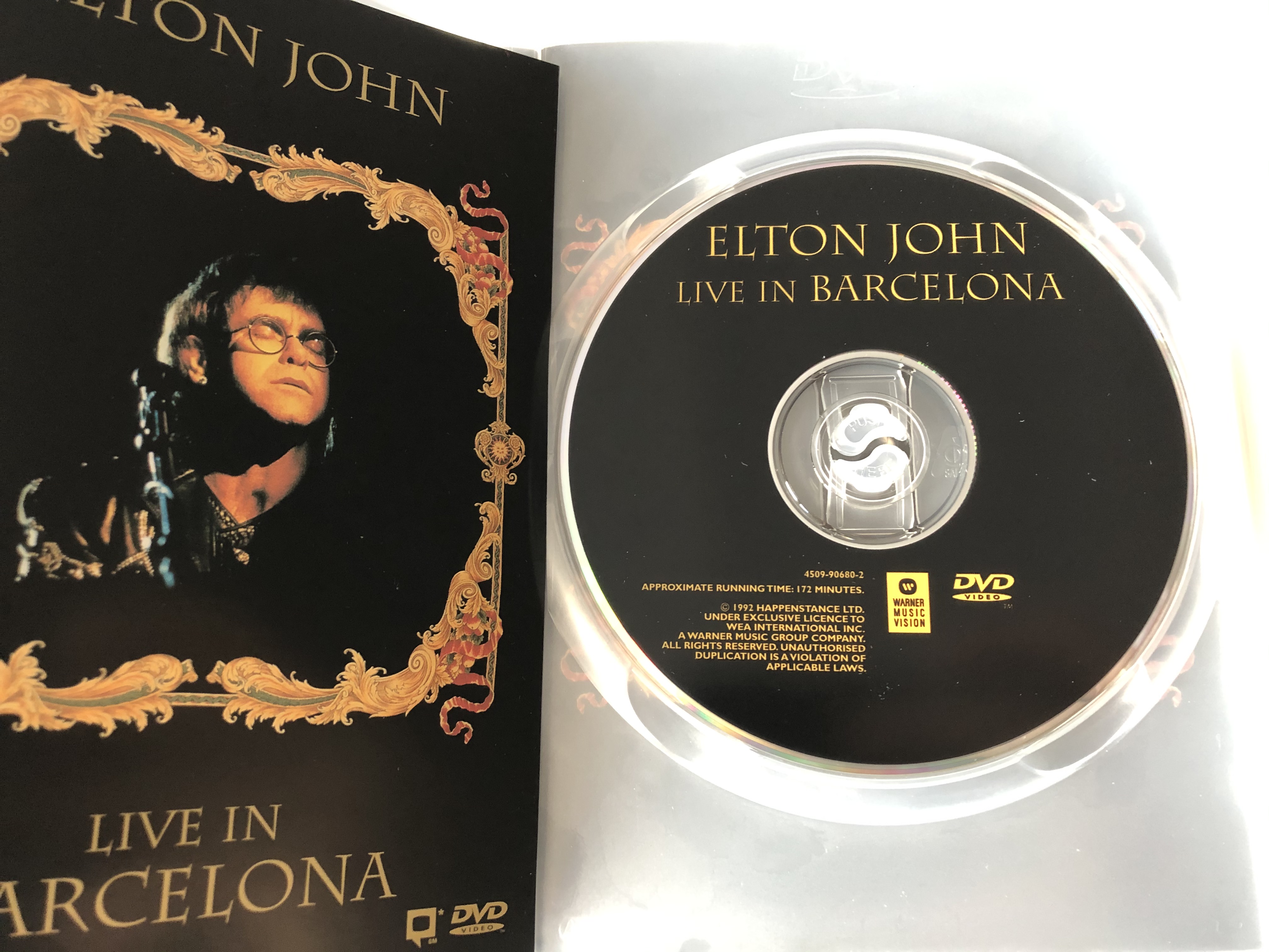 Elton John DVD 1992 Live in Barcelona / Don't let the Sun go down on me,  I'm Still Standing, The Last Song, Sacrifice / Bonus 52 min documentary -  bibleinmylanguage
