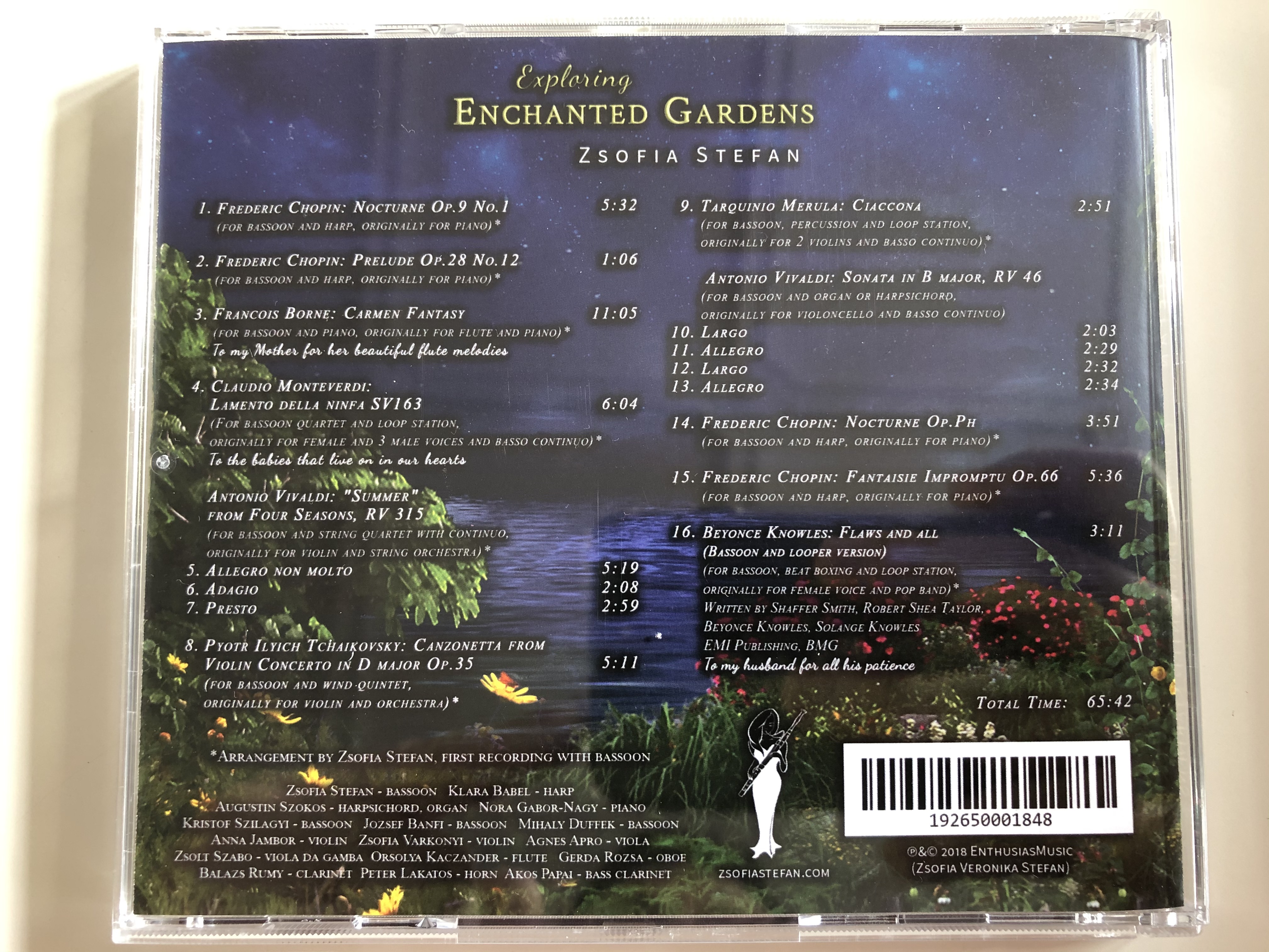Exploring Enchanted Gardens - Zsofia Stefan / EnthusiasMusic Audio CD 2018  / 192650001848 - Bible in My Language