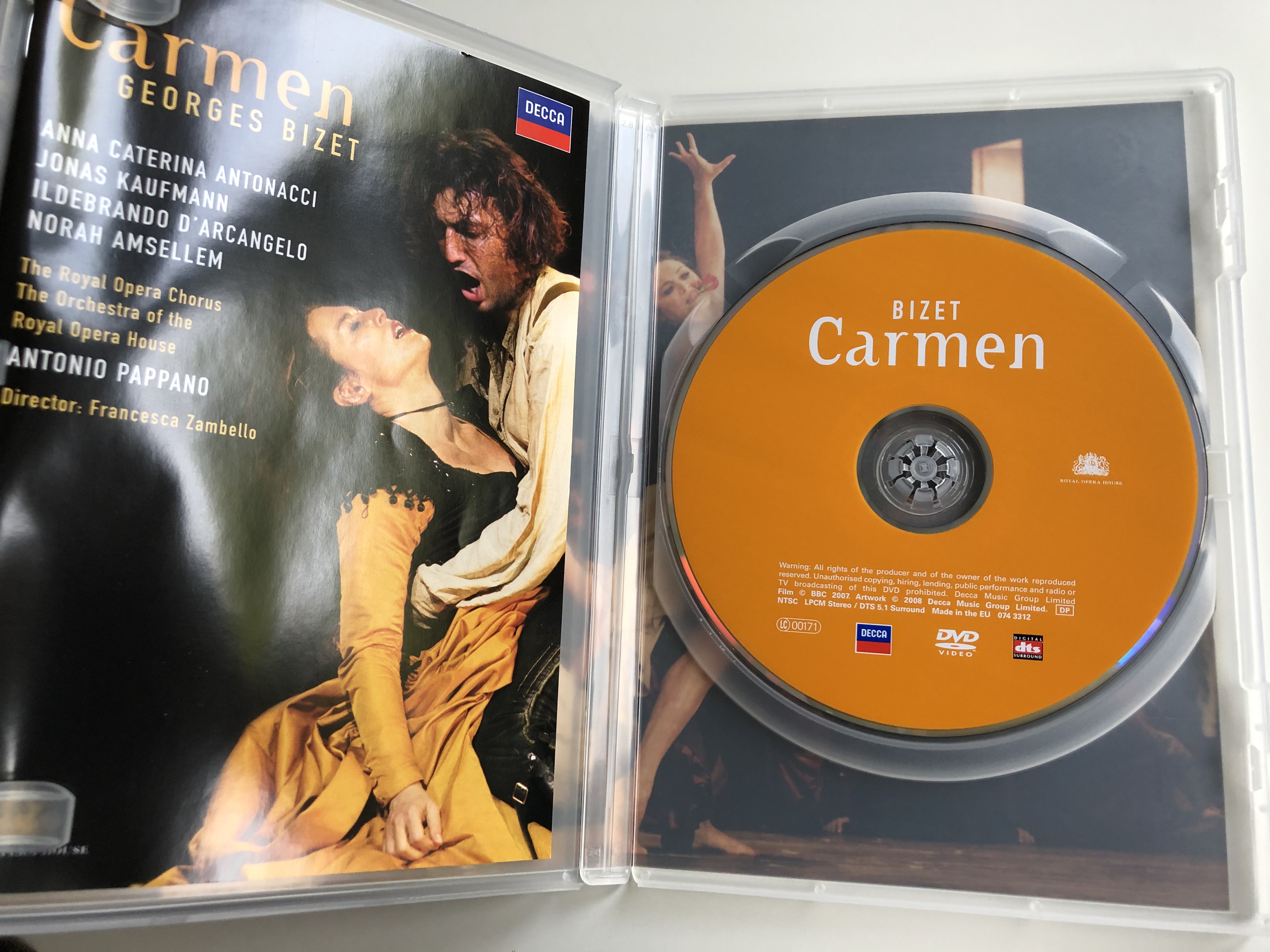 Georges Bizet - Carmen DVD 2007 Royal Opera House / Directed by Jonathan  Haswell / Cast: Anna Caterina Antonacci, Jonas Kaufmann, Ildebrando  D'arcangelo / BBC - Decca - bibleinmylanguage