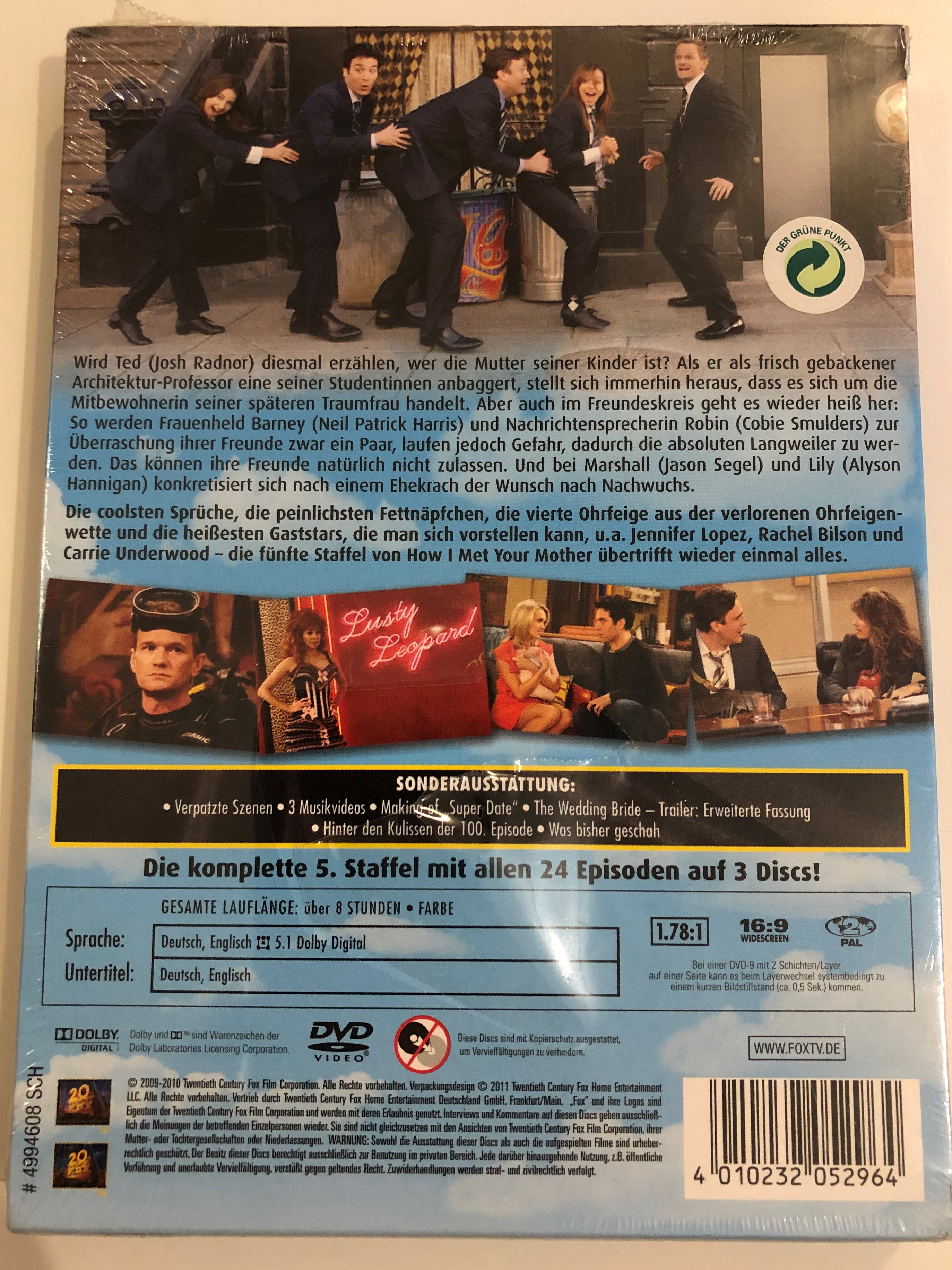 How I met your Mother Season 5 DVD 2010 The Complete S5 on 3 discs /  Created by Carter Bays, Craig Thomas / Starring: Josh Radnor, Jason Segel,  Cobie Smulders, Neil Patrick