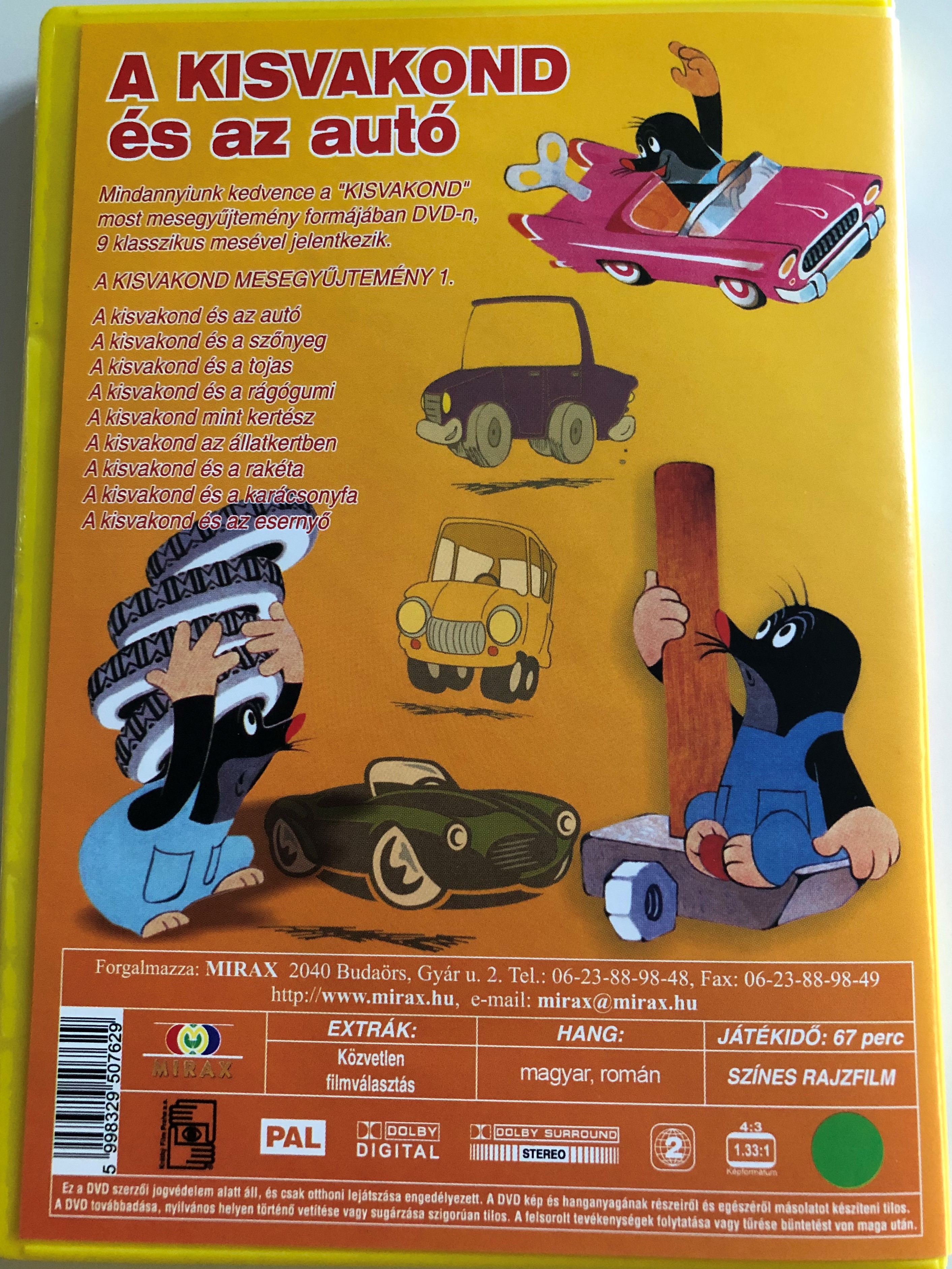 Krtek (Little Mole) and the Car Series 1. DVD 2000 Kisvakond és az autó -  Kisvakond mesegyűjtemény 1. / 9 episodes on disc / Classic Czech Cartoon /  Created by Zdeněk Miler - bibleinmylanguage