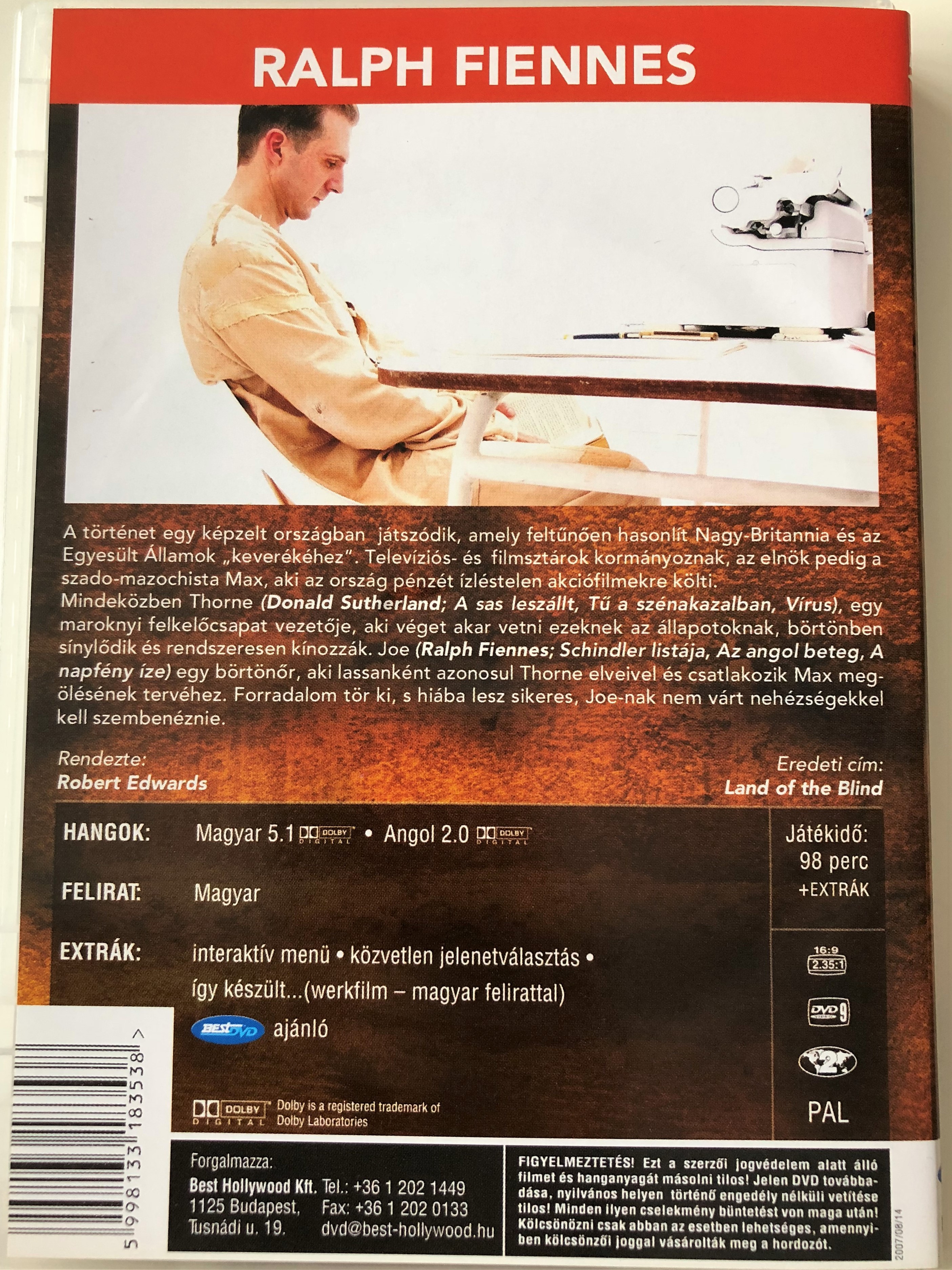 Land of the Blind DVD 2006 Vakok földjén / Directed by Robert Edwards /  Starring: Donald Sutherland, Ralph Fiennes, Tom Hollander, Marc Warren,  Lara Flynn Boyle - bibleinmylanguage