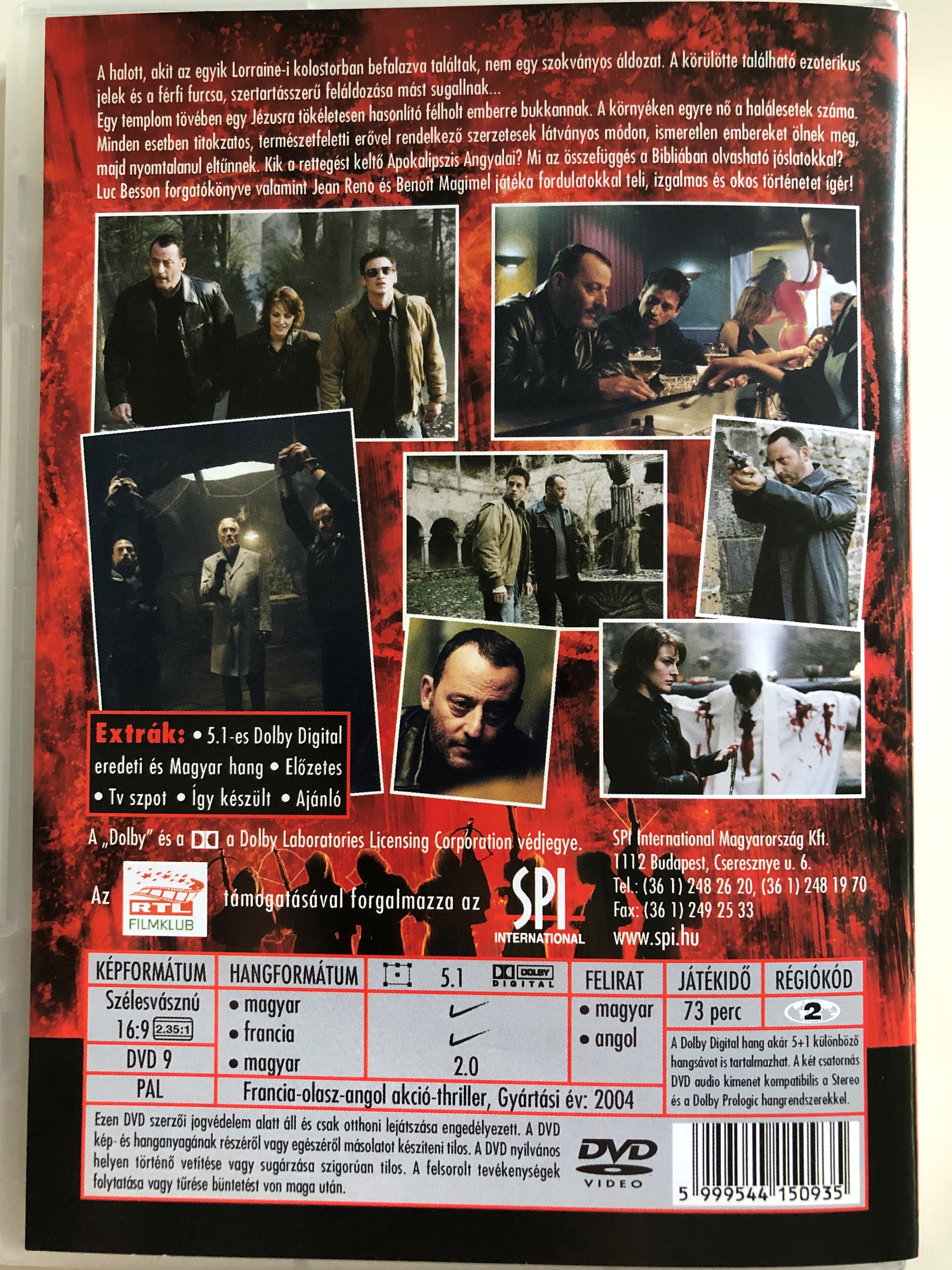 Les Rivi res Pourpres 2 Les Anges De L apocalypse DVD 2004 B bor 