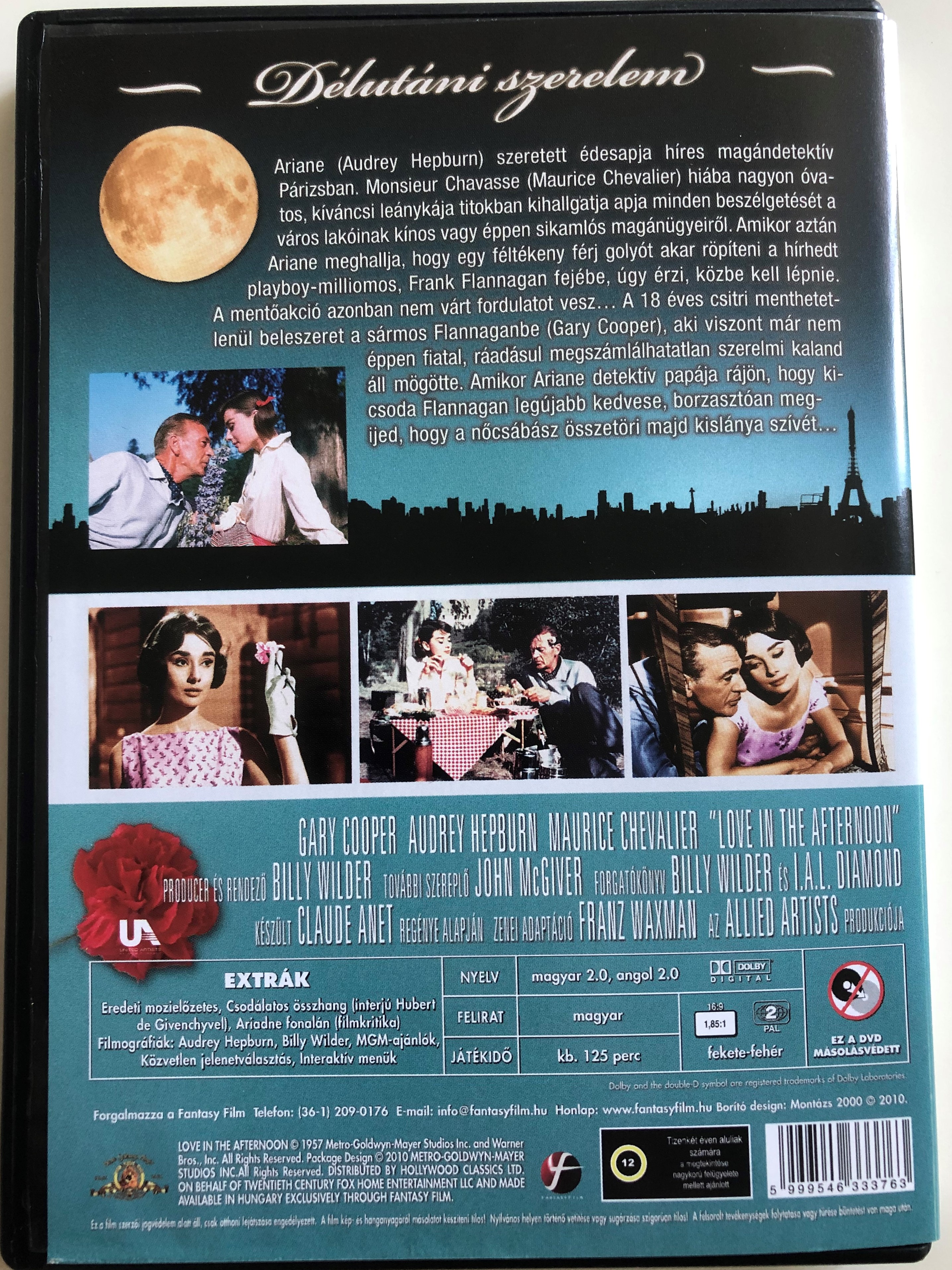 Love in the Afternoon DVD 1957 Délutáni Szerelem / Directed by Billy Wilder  / Starring: Gary Cooper, Audrey Hepburn, Maurice Chevalier / Hollywood  movie Classics - Bible in My Language