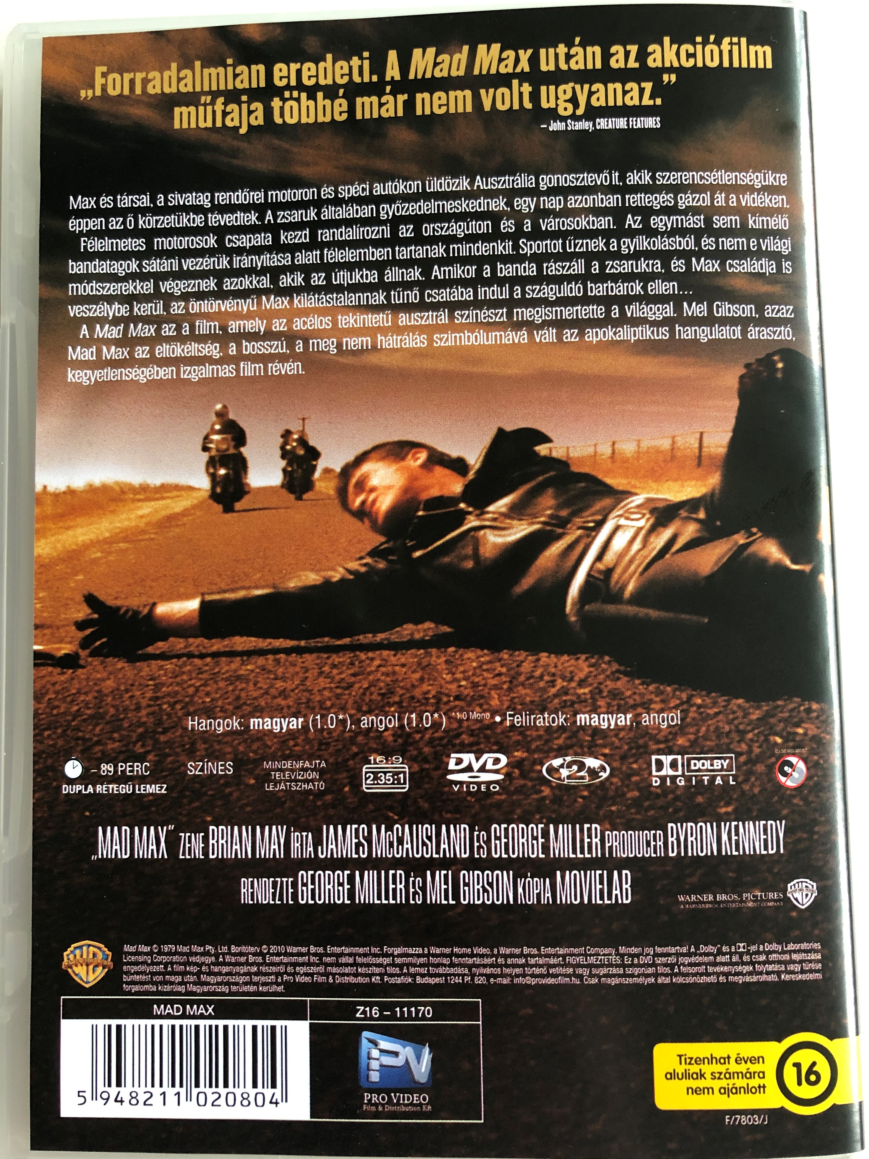 Mad Max DVD 1979 / Directed by George Miller / Starring: Mel