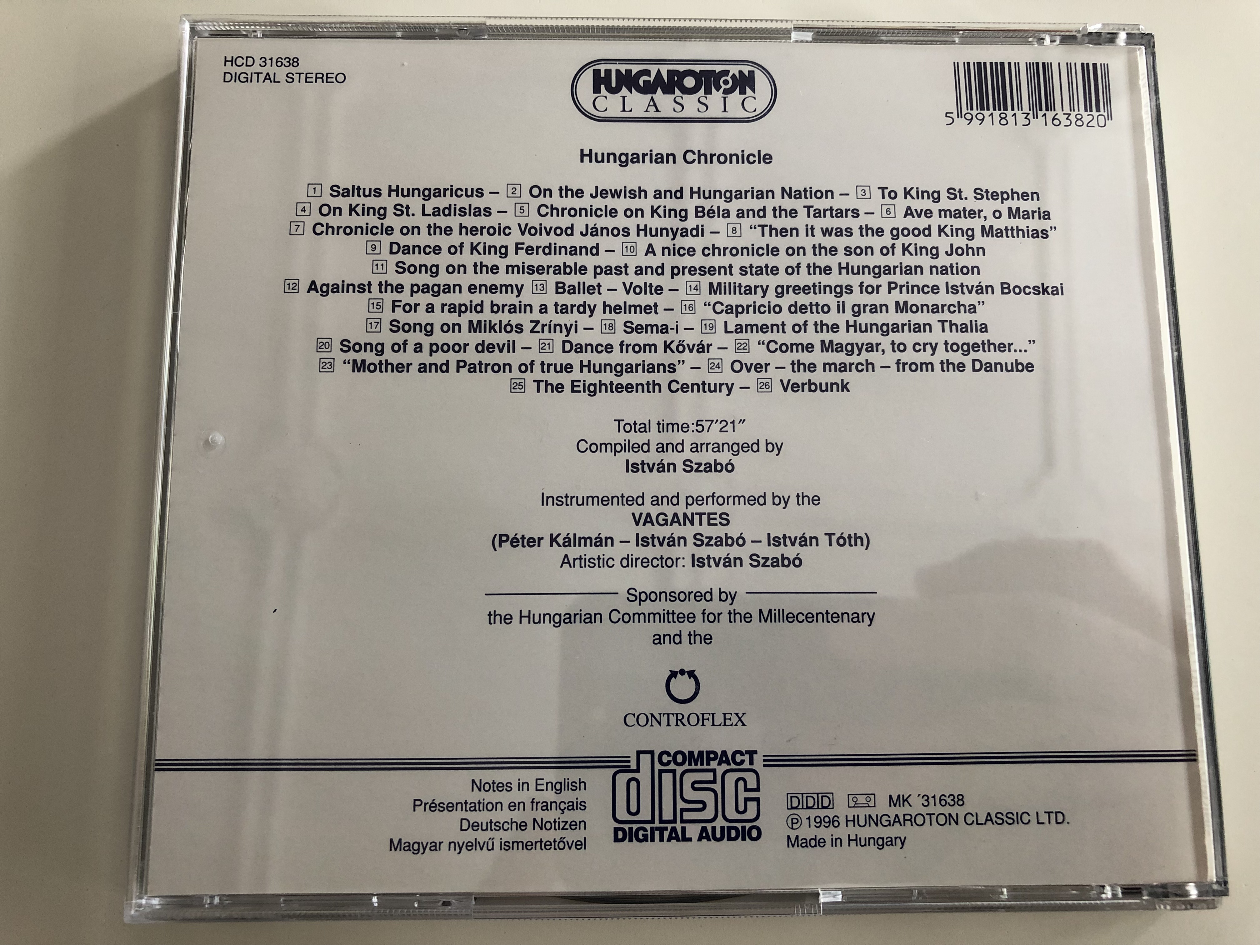 Magyar Krónika - Hungarian Chronicle - Vagantes / Hungaroton Classic / HCD  31638 / Audio CD 1996 - bibleinmylanguage